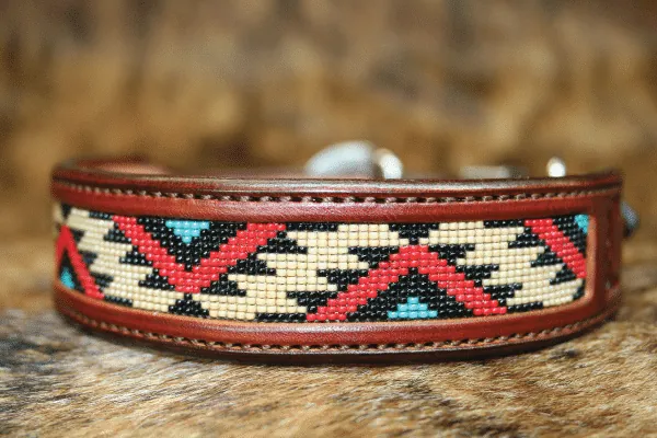 Handmade Beaded Dog Collar Titled Mountain