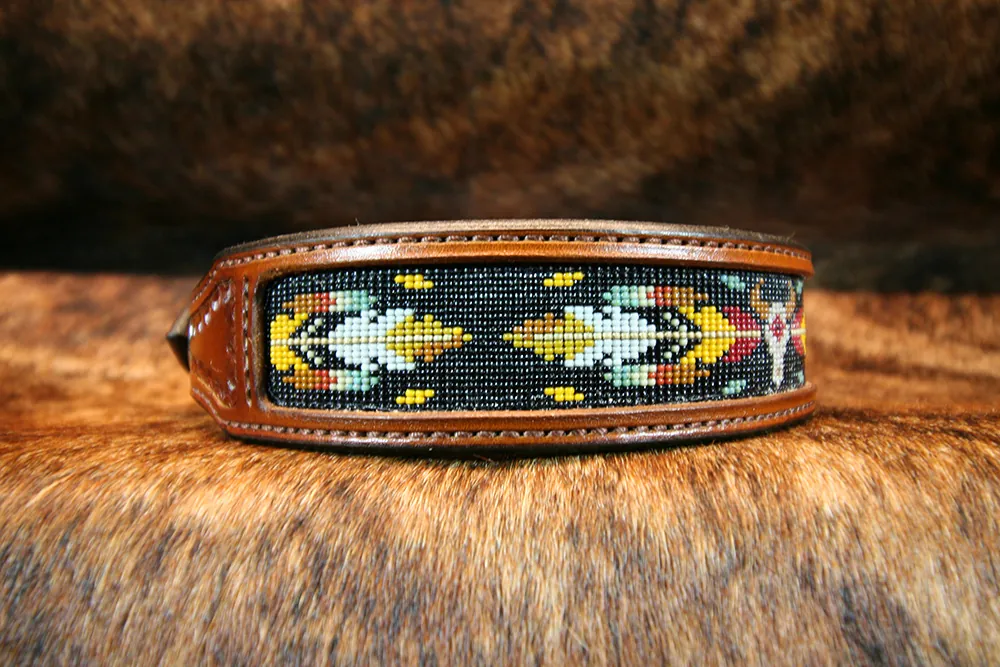Southwest Arrow Dog Collar With Skull