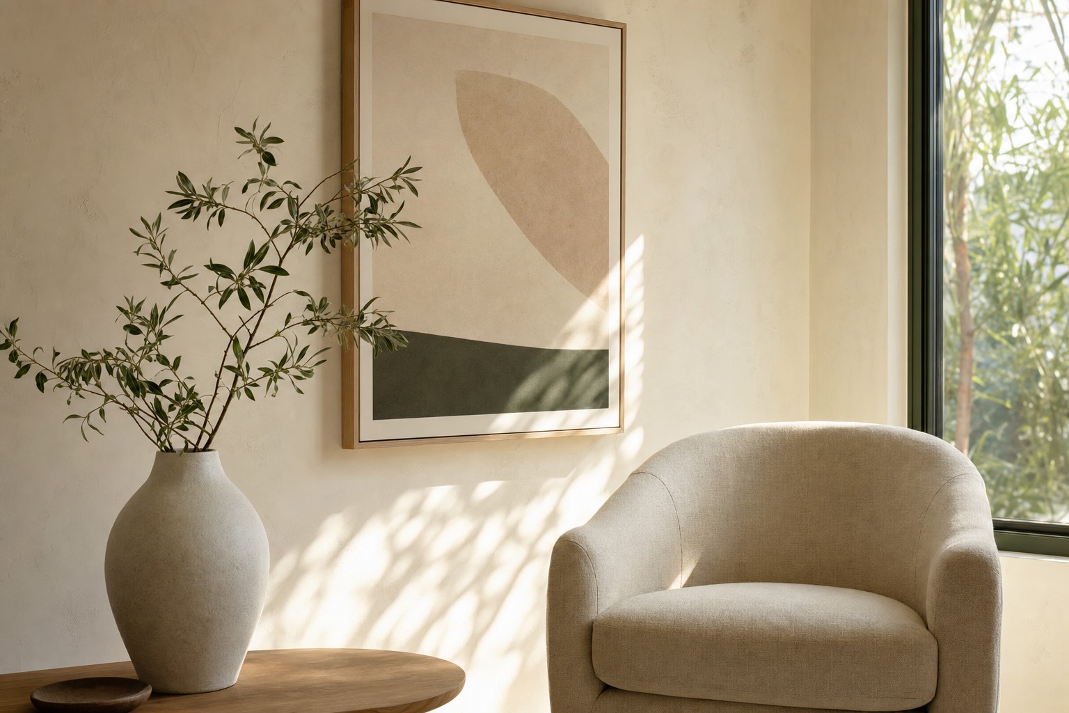Quiet therapy room with an armchair and natural light