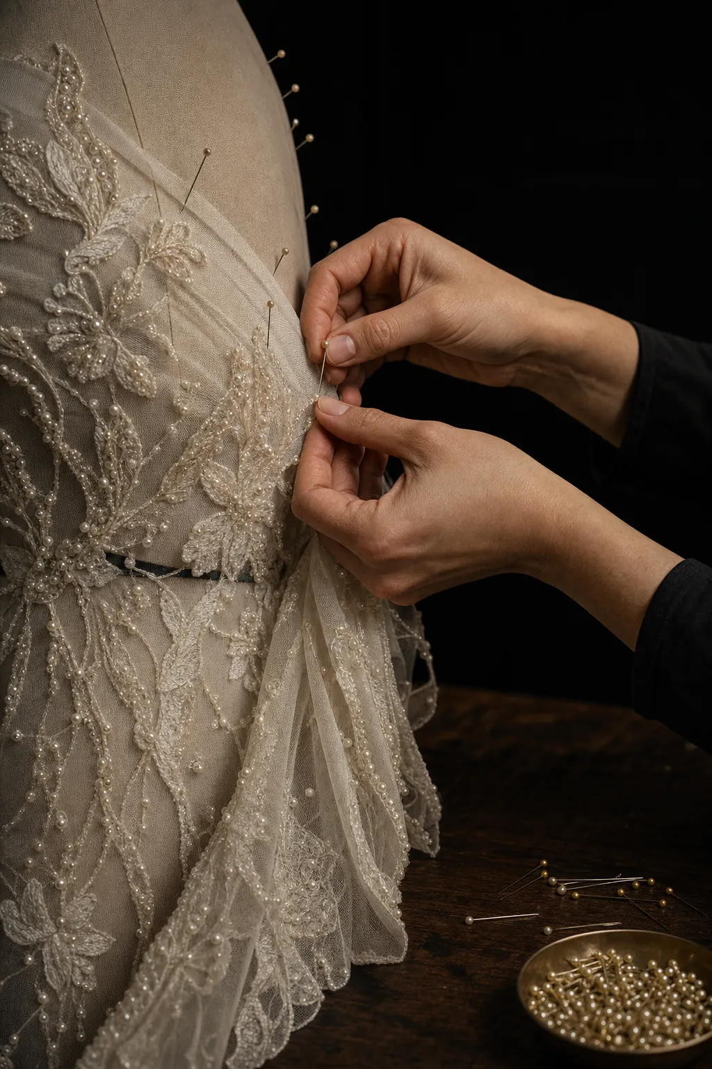 Darius Cordell custom gown detail