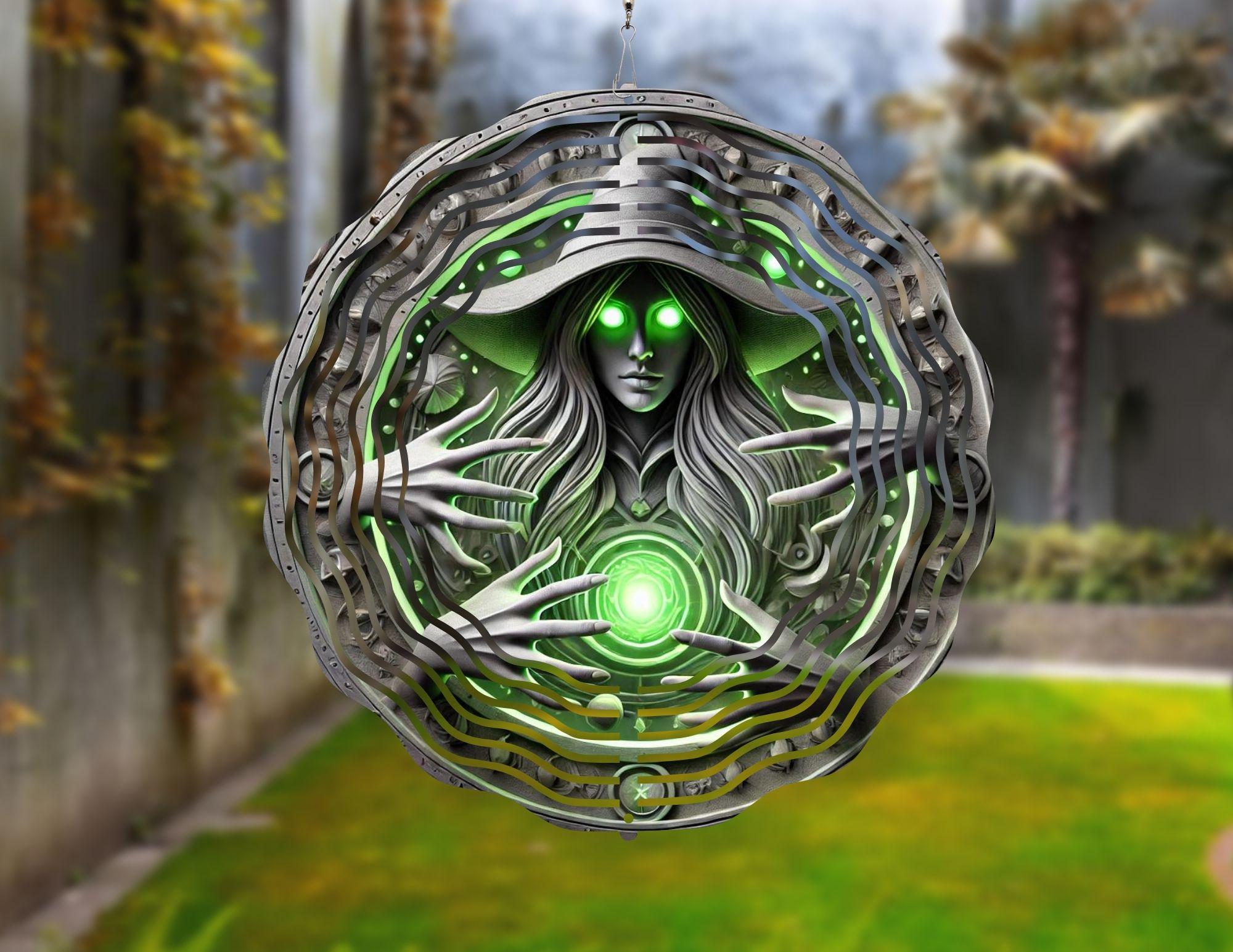 Whimsical witch wind spinner