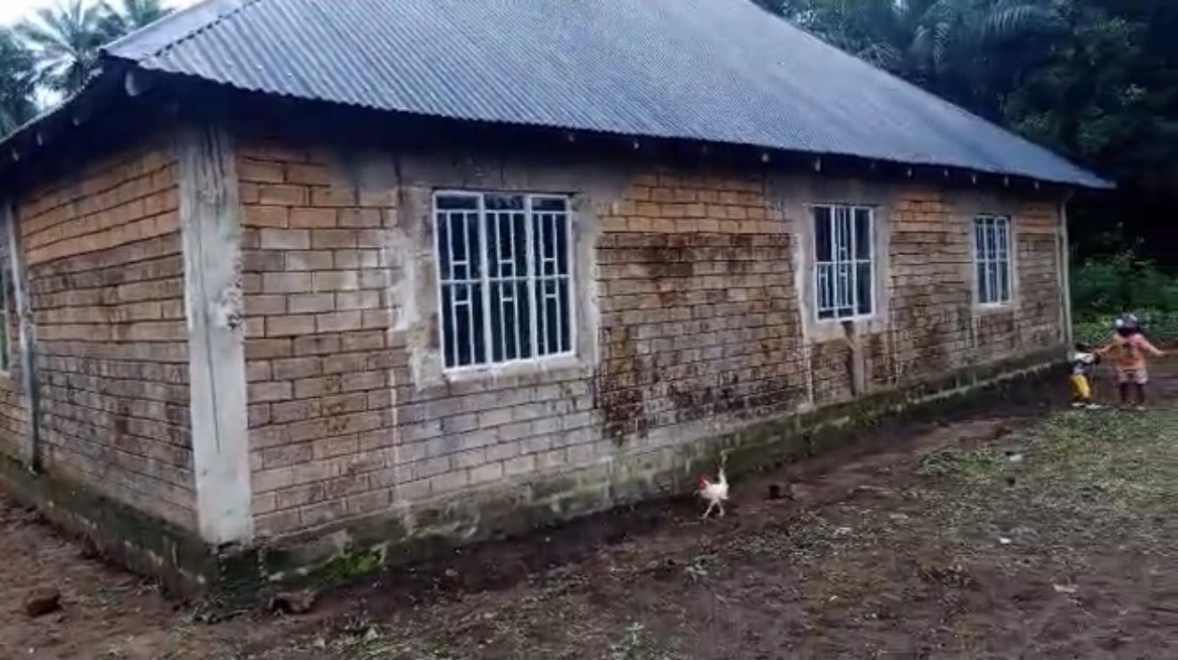 The new brick clinic building under construction in Yurika Village