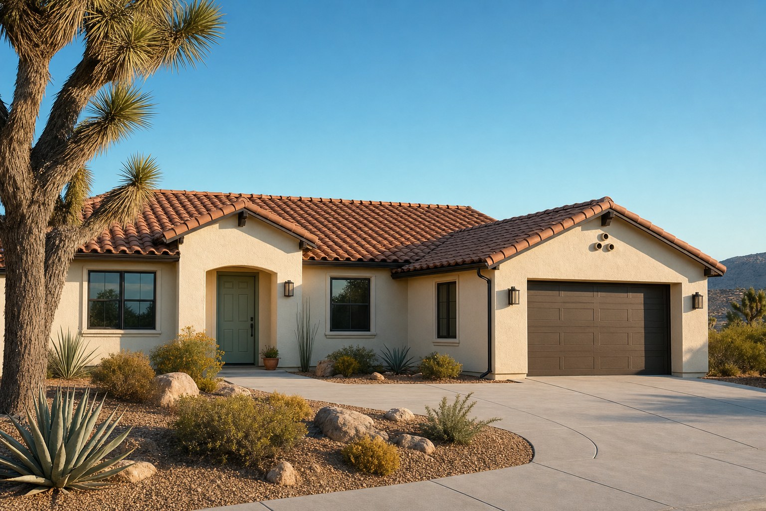 Freshly painted High Desert home exterior