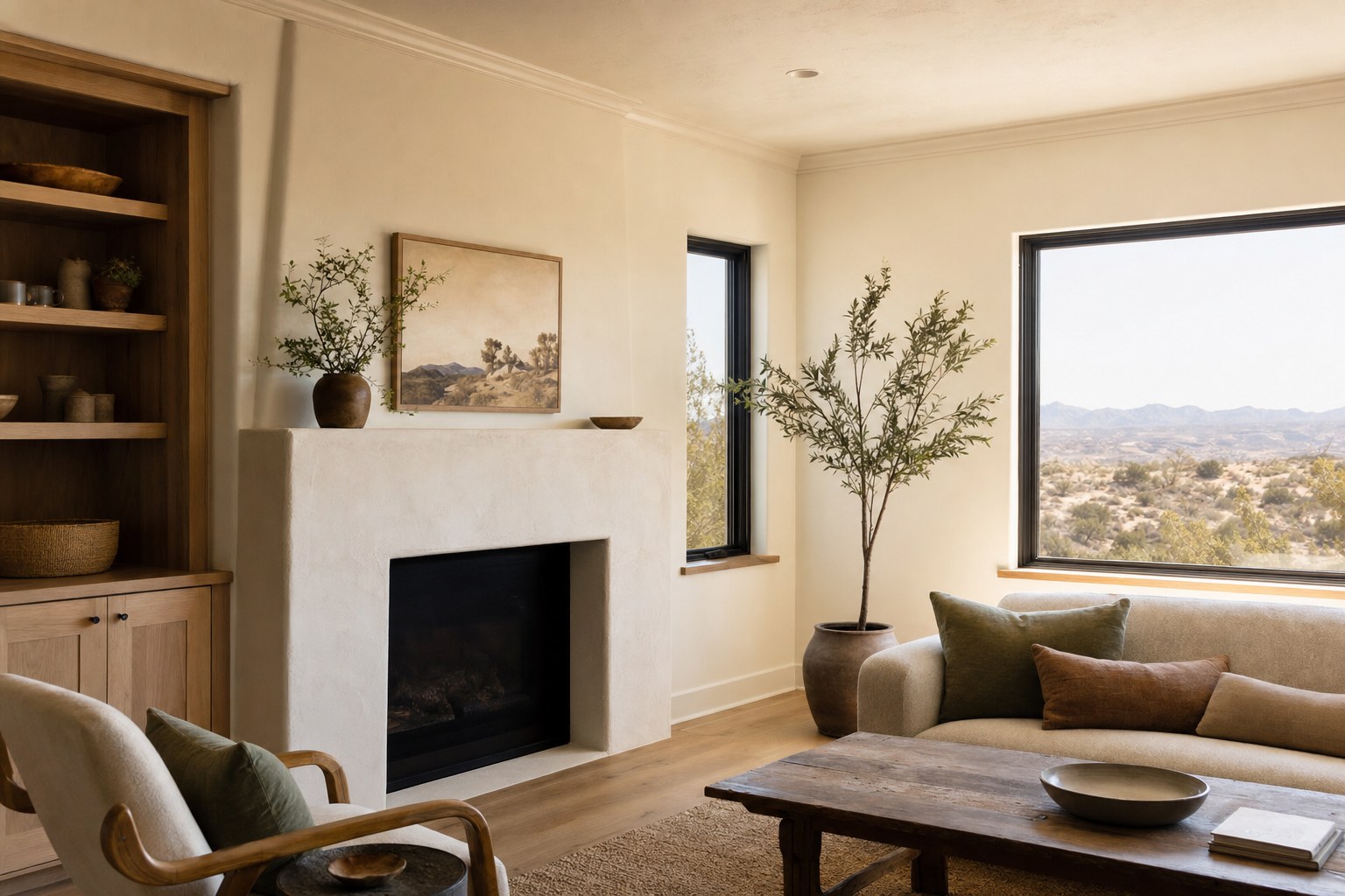 Warm freshly painted living room