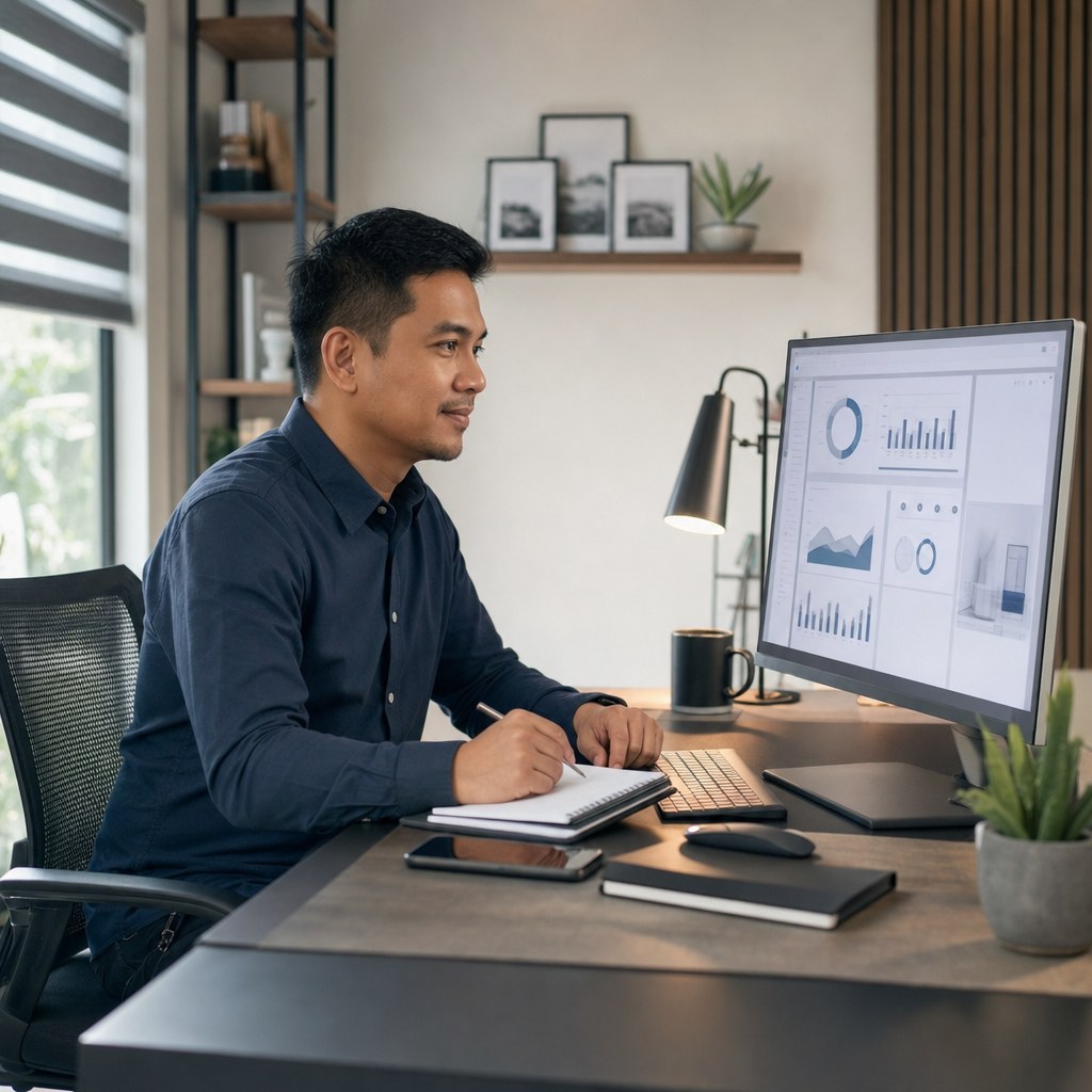 Filipino claims and accounts receivable specialist at work