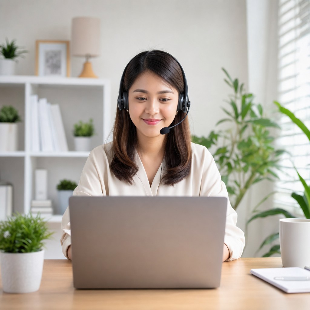 Filipino healthcare virtual assistant working remotely