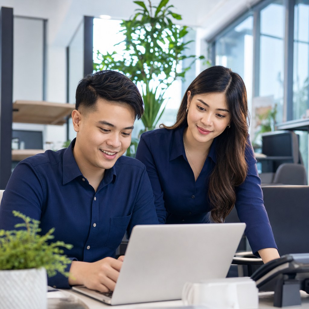 Medical billing professional reviewing an administrative workflow