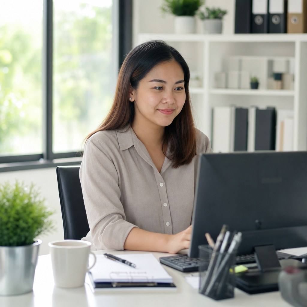 Payment posting specialist reviewing billing information