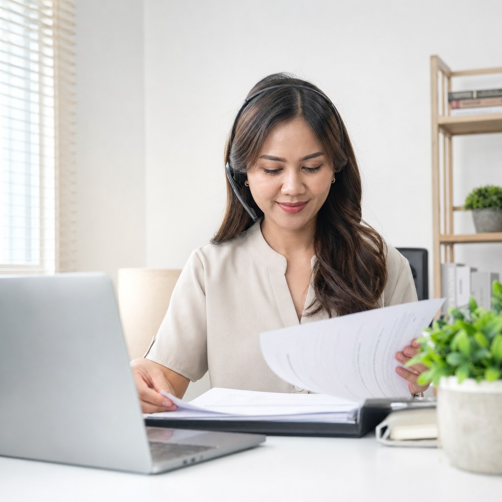 Prior authorization specialist reviewing healthcare documentation
