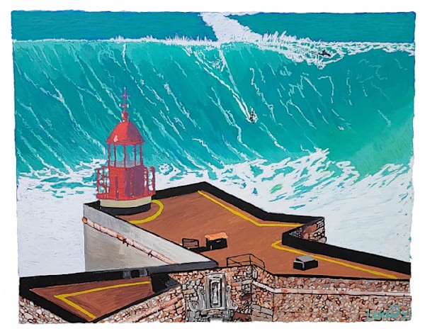 Large wave painting by John Lasonio