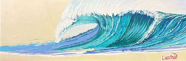 Golden Barrel Is A Mini Surf Art Piece Done By Artist John Lasonio. Done With Acrylic Art Markers On A 4 x 12 Wood Panel