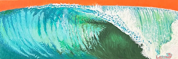 OC Barrel done by Surf Artist John Lasonio, on a 4 x 12 wood panel