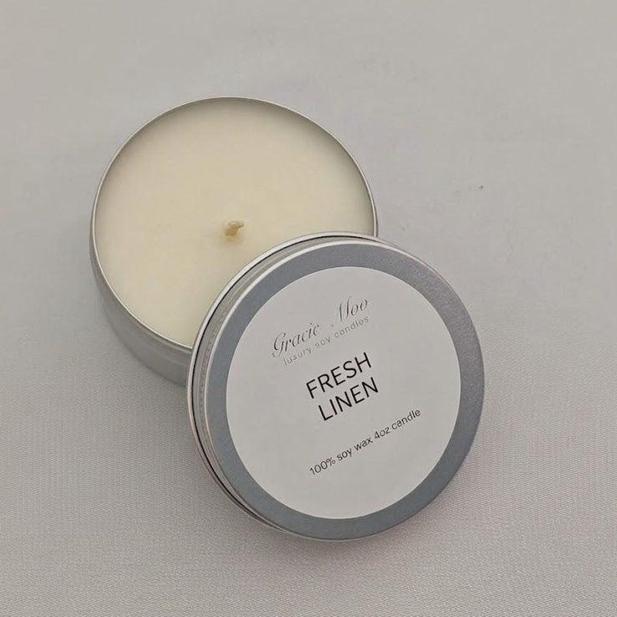 Fresh Linen 4 oz Travel Tin