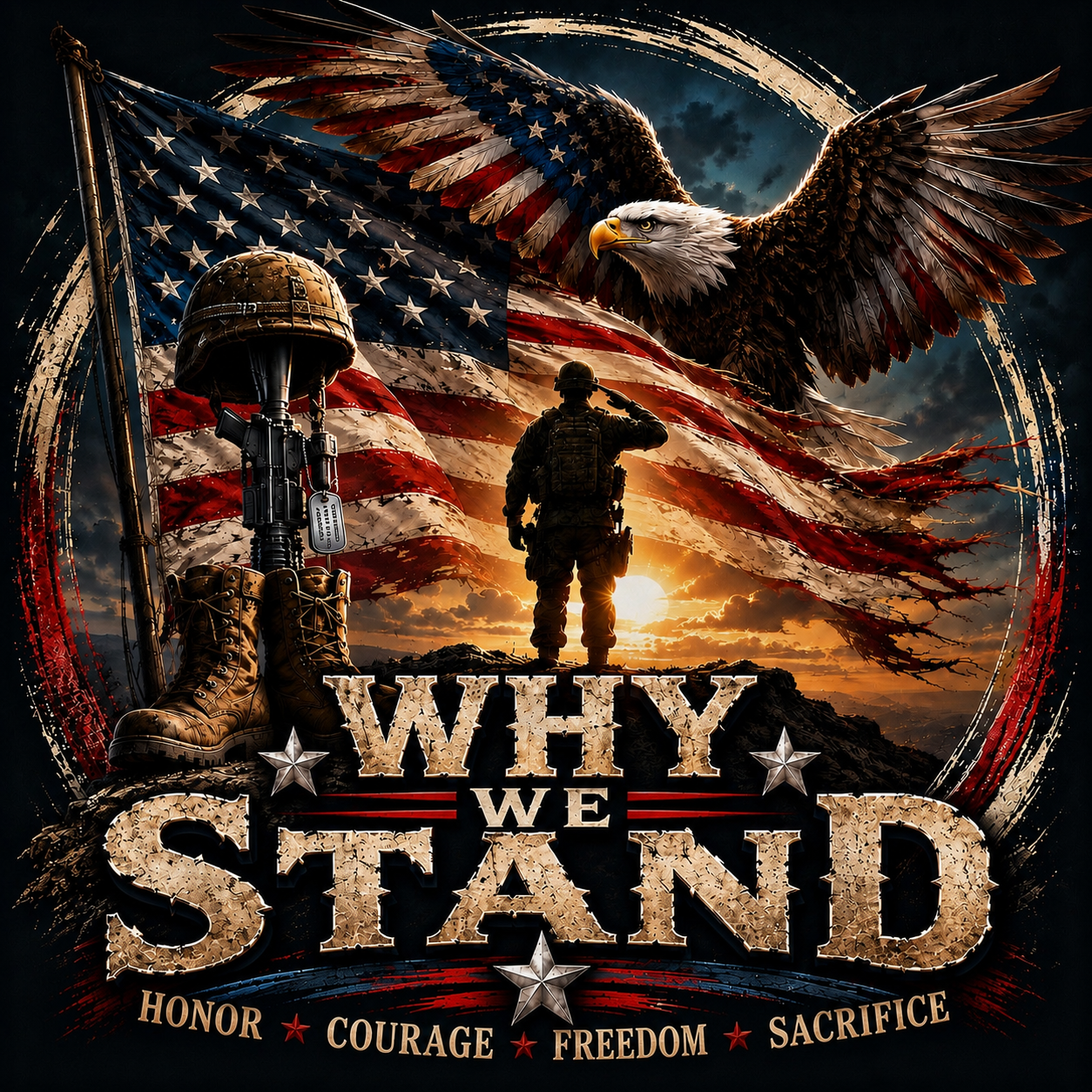 Why We Stand eagle design artwork