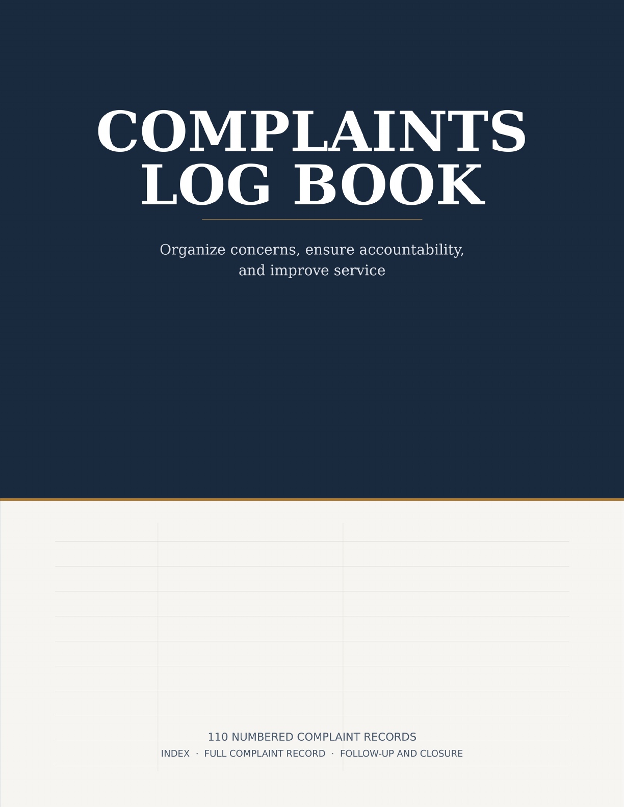 Cover of Complaints Log Book by Alder Creek Editions