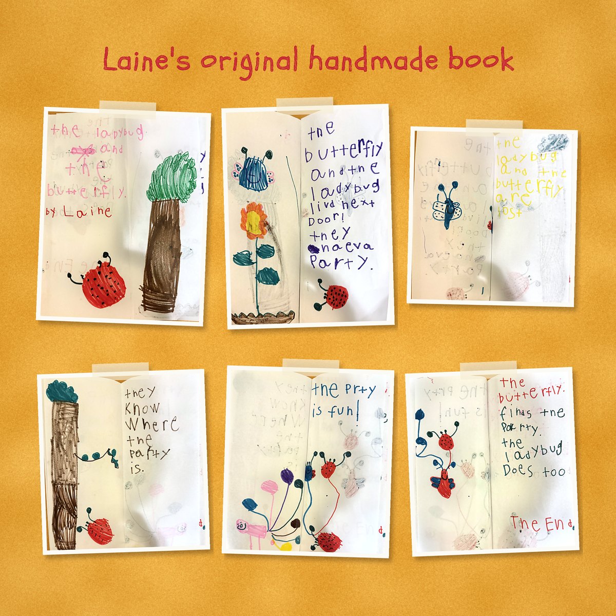 Photos of Laine’s original handmade book, drawn in marker on folded paper