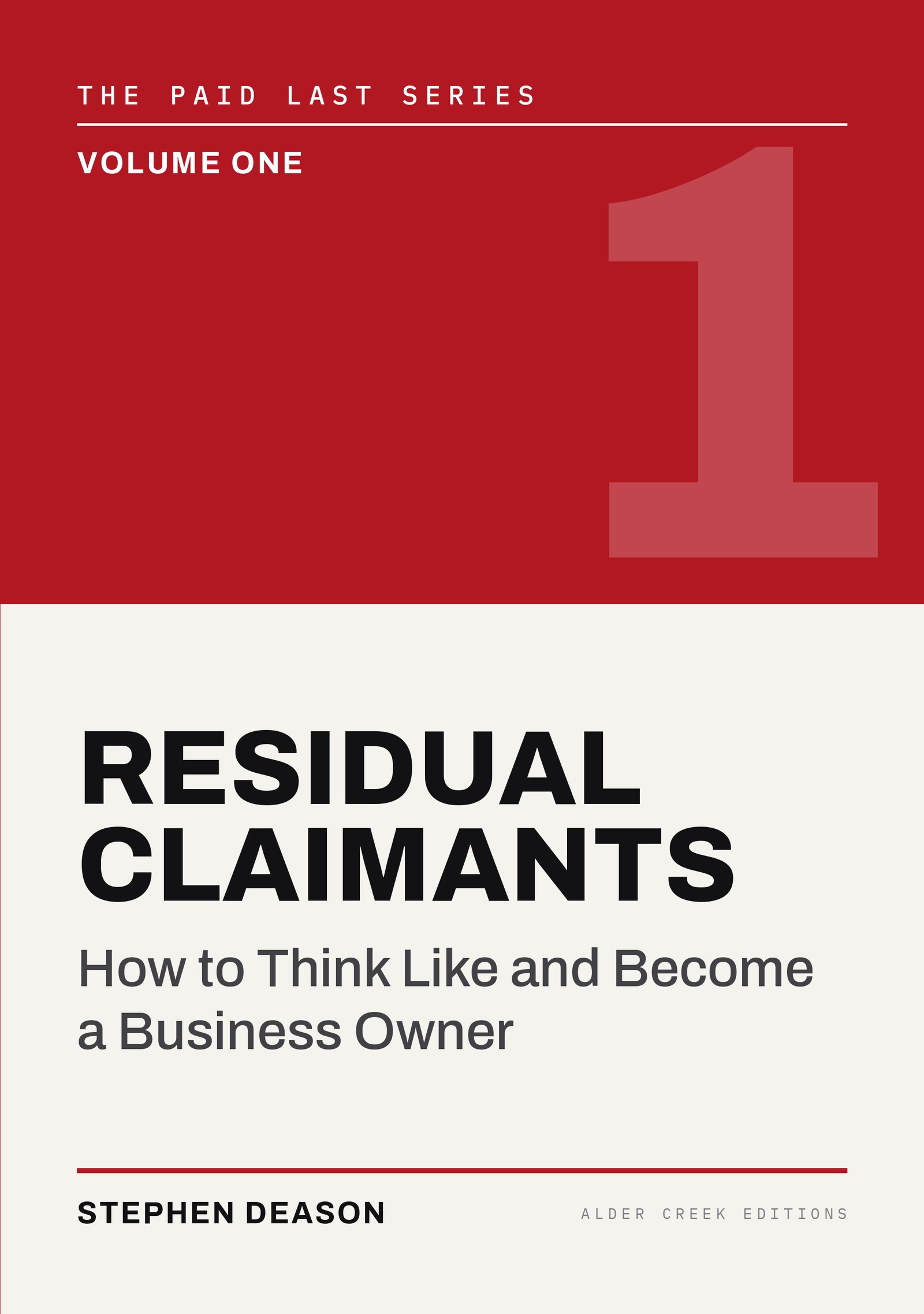 Cover of Residual Claimants by Stephen Deason