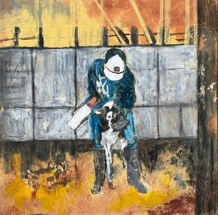 Heifer Feeding, artwork by Cher Valentino