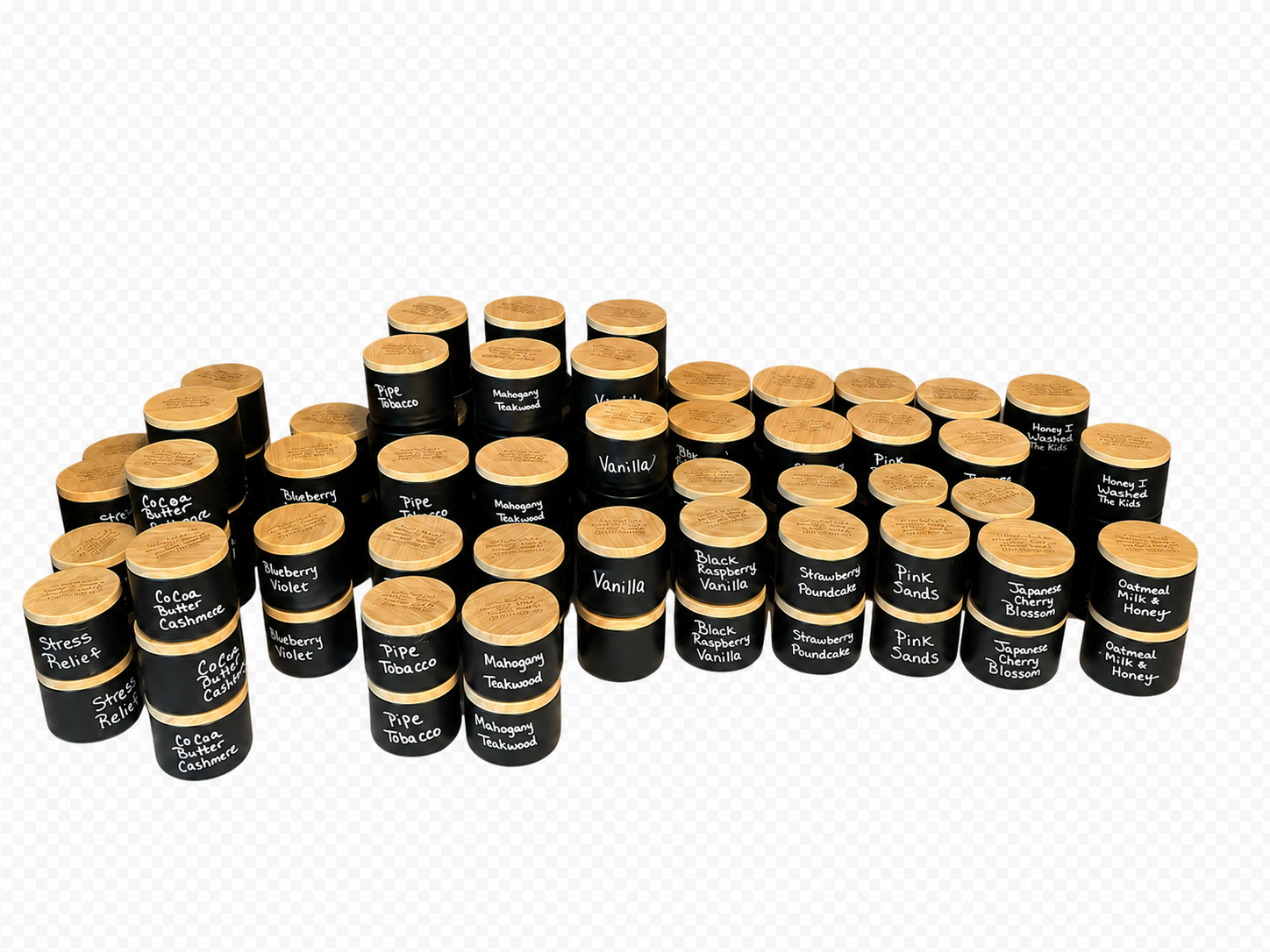 Southern Twist candle collection with a variety of labeled scents