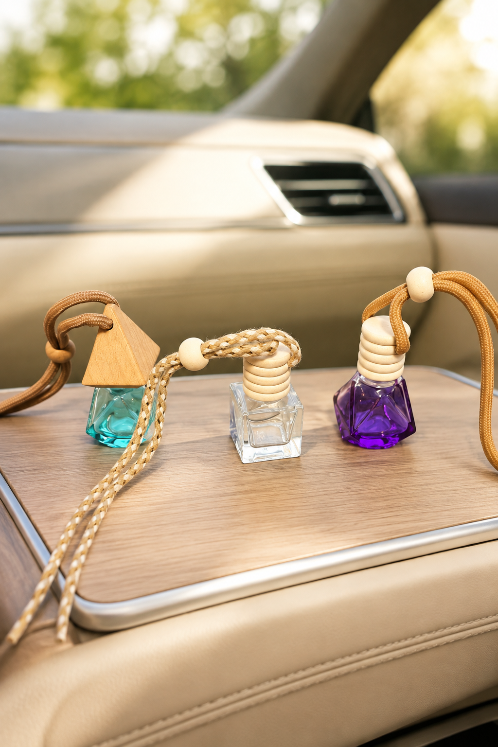 Three Southern Twist car diffusers inside a car