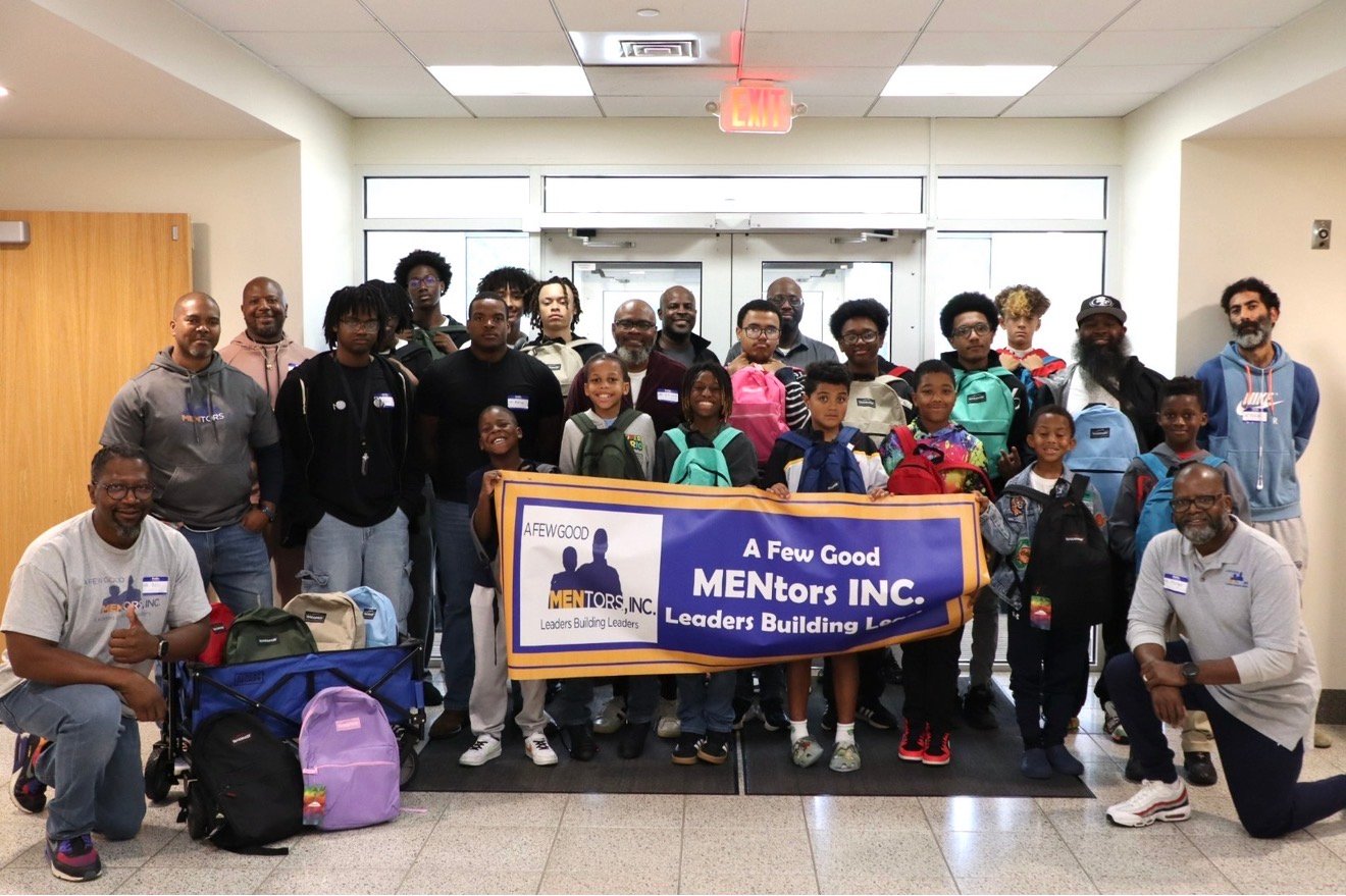AFGM mentors and young men gathered at the October S.H.I.E.L.D.S. Meetup