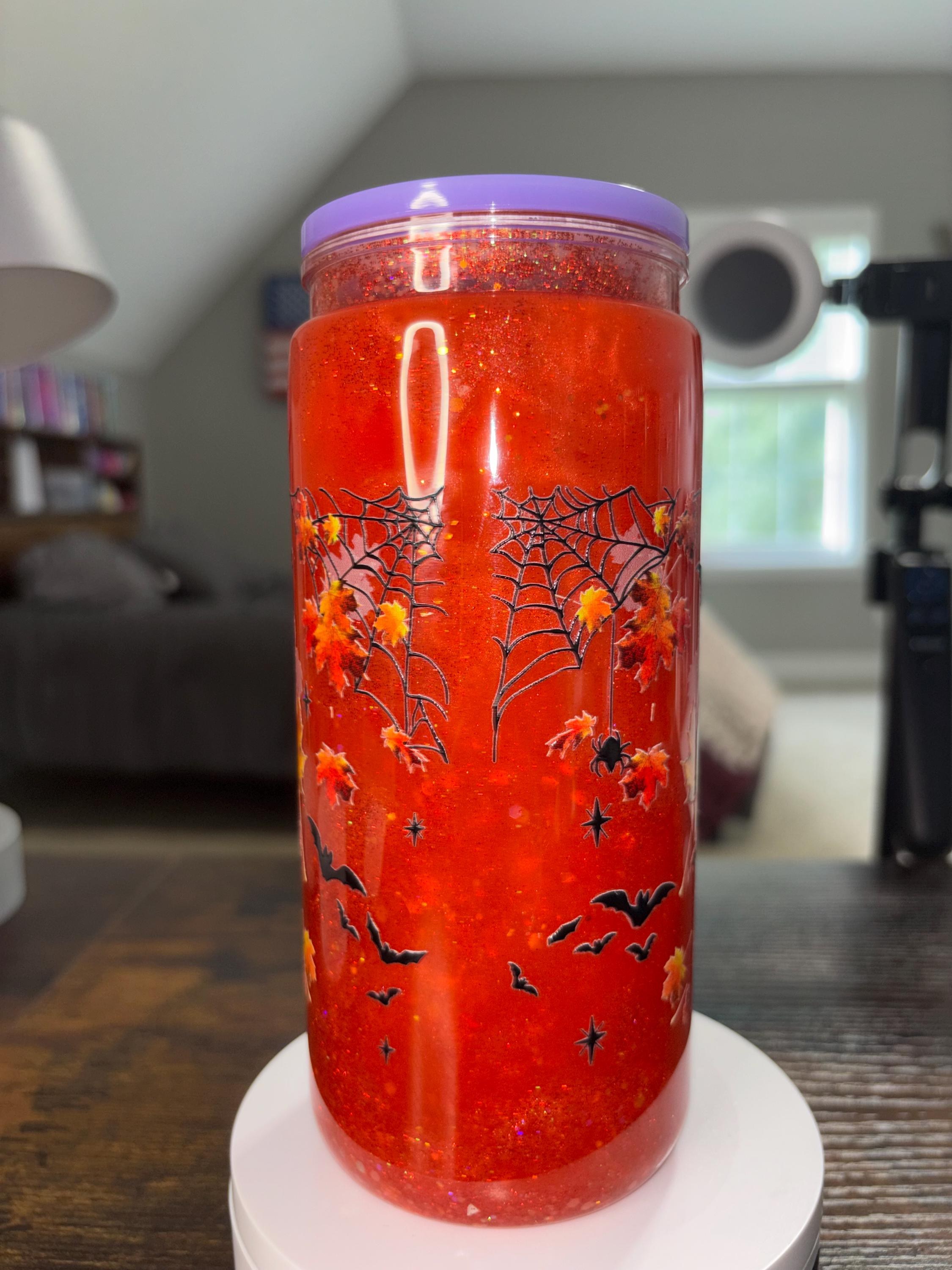 Coffee Now Later Snow Globe Tumbler 20oz, Cateye Waterfall Cup, Iced Coffee Tumbler, Handmade Acrylic Glitter Coffee Cup