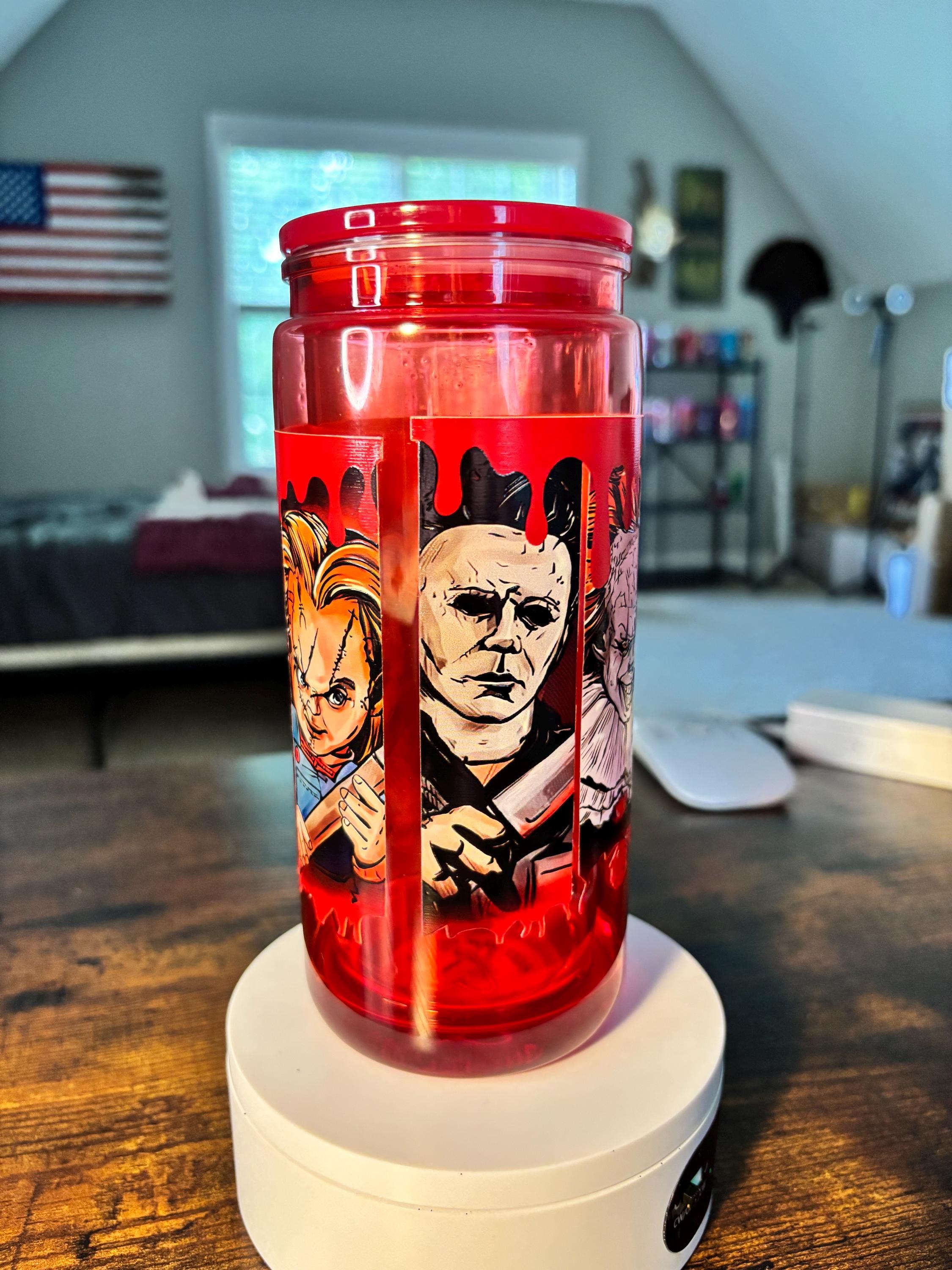 Horror Movie 20oz Snow Globe Tumbler | Blood Drip Cup | Spooky Halloween Gift