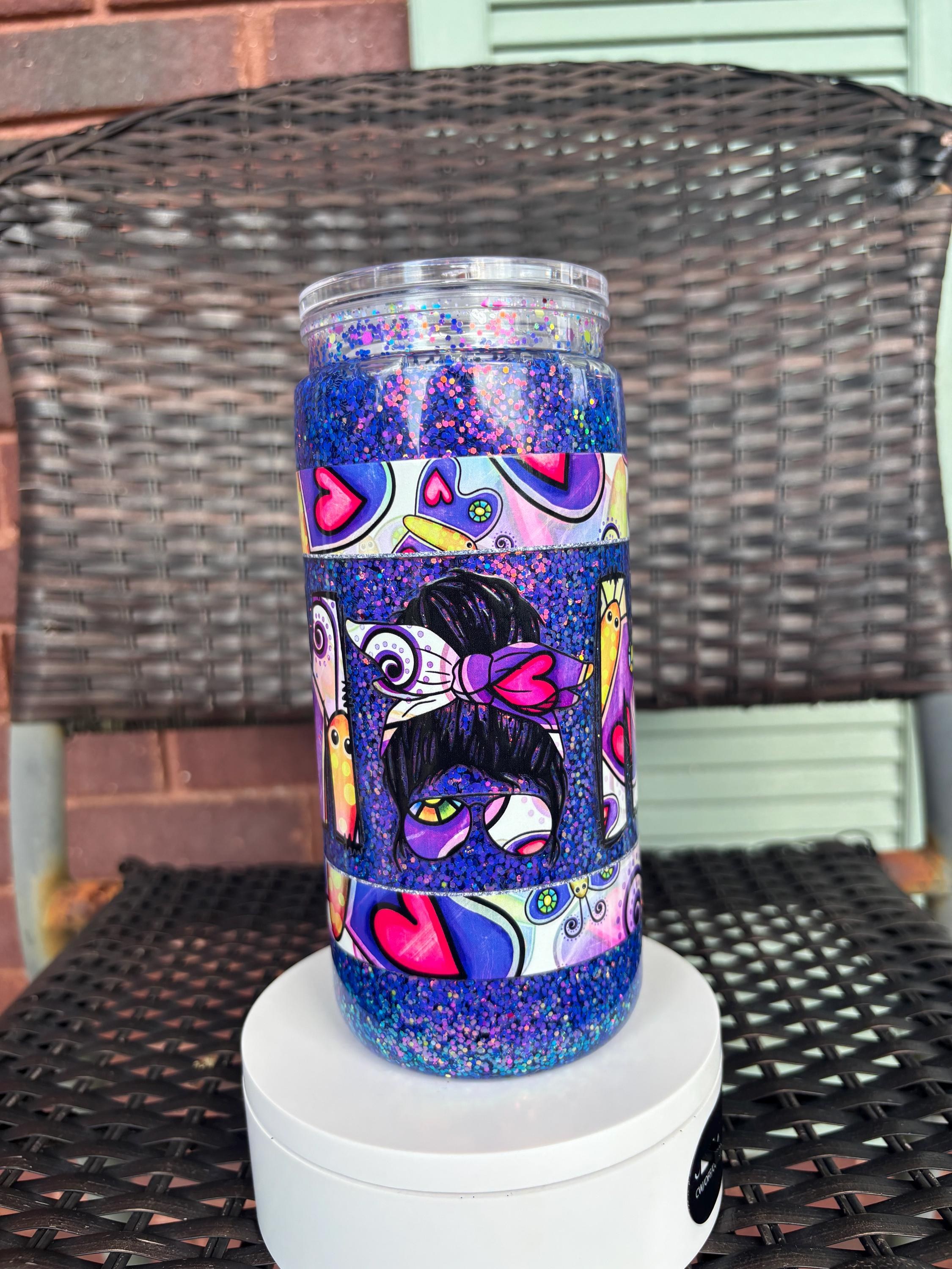 Butterfly Mom Snow Globe Tumbler | 20oz Handmade Boho Mom Cup