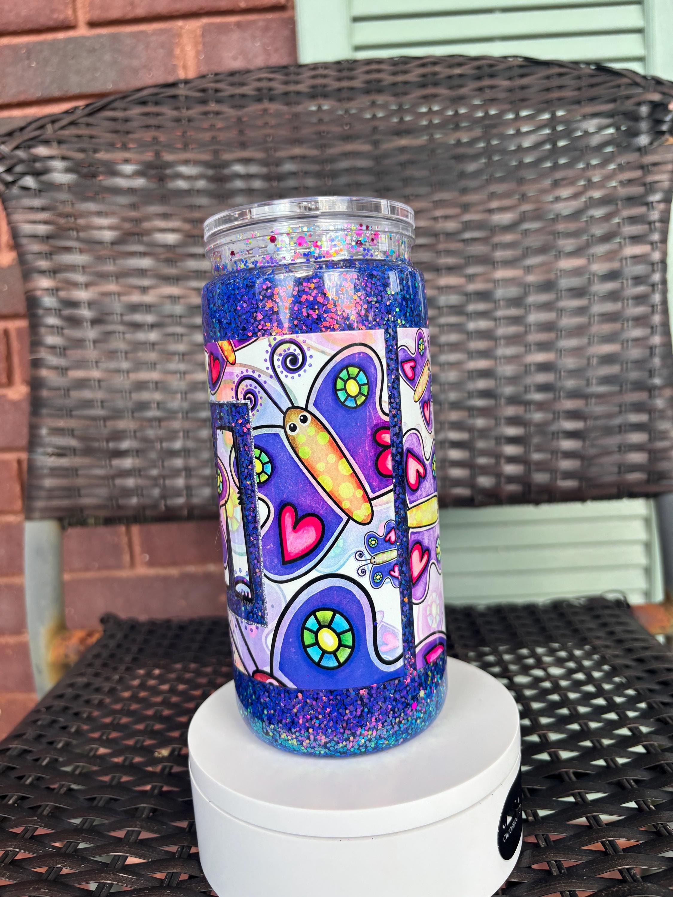 Butterfly Mom Snow Globe Tumbler | 20oz Handmade Boho Mom Cup