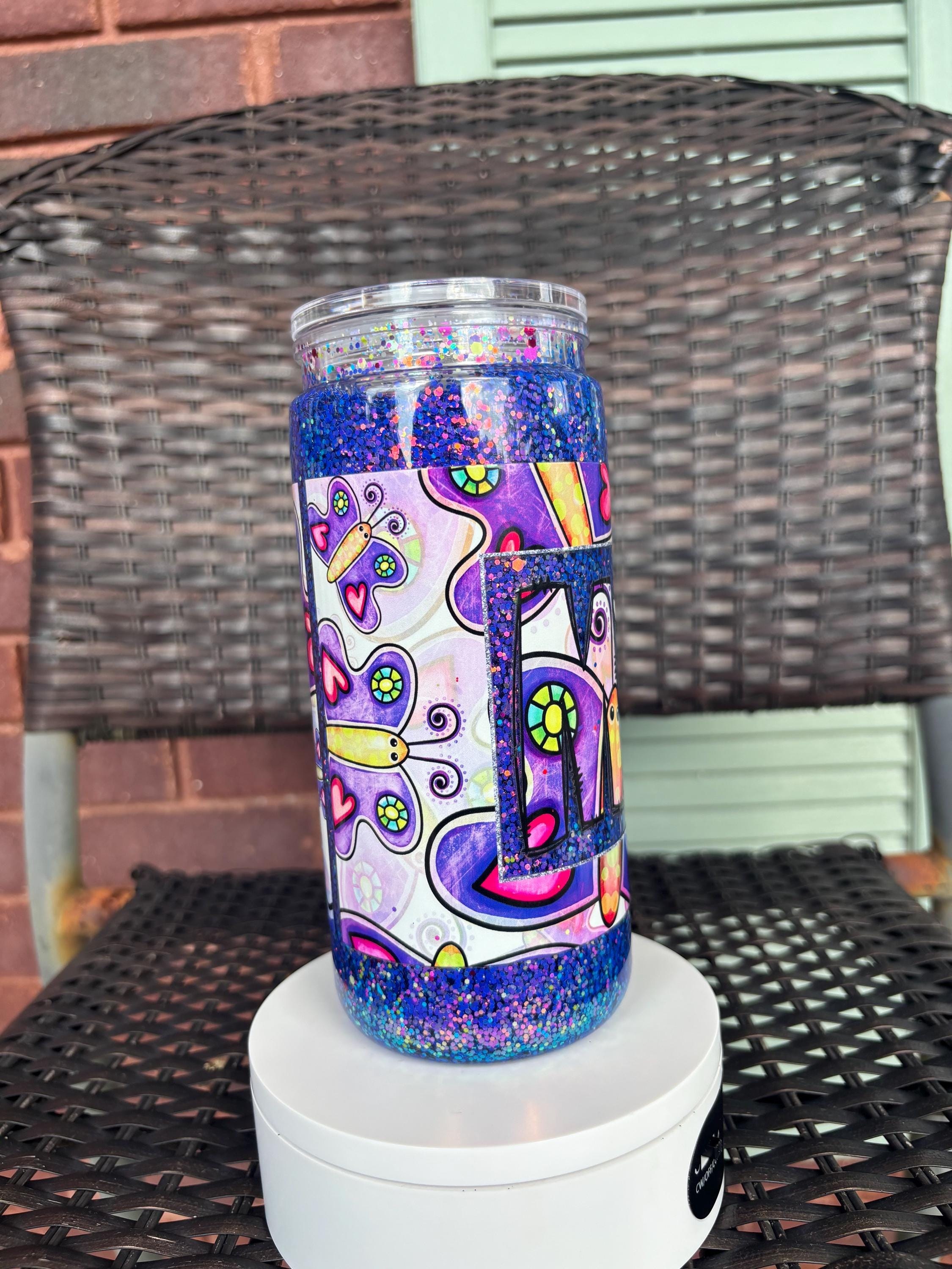 Butterfly Mom Snow Globe Tumbler | 20oz Handmade Boho Mom Cup
