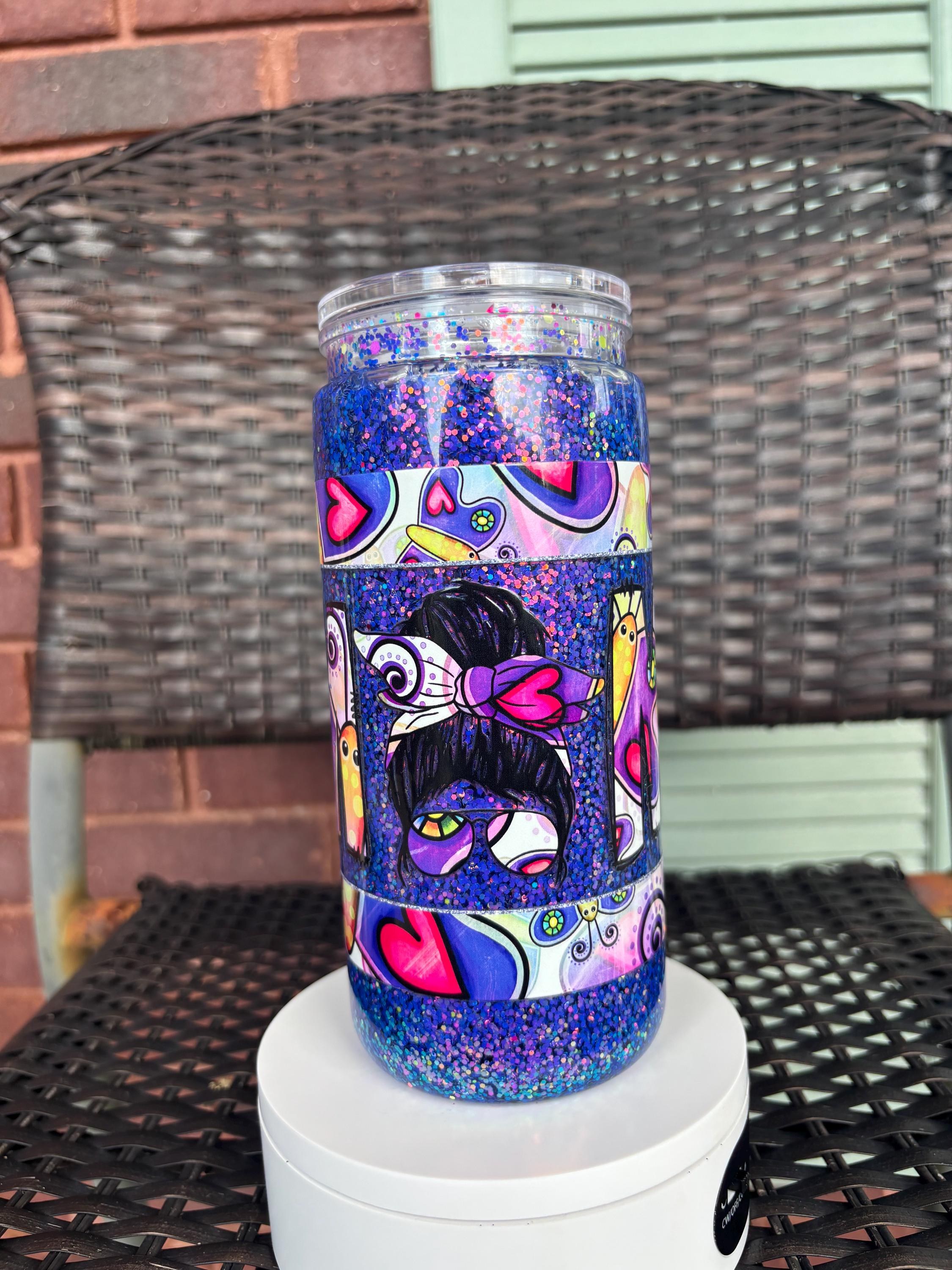 Butterfly Mom Snow Globe Tumbler | 20oz Handmade Boho Mom Cup