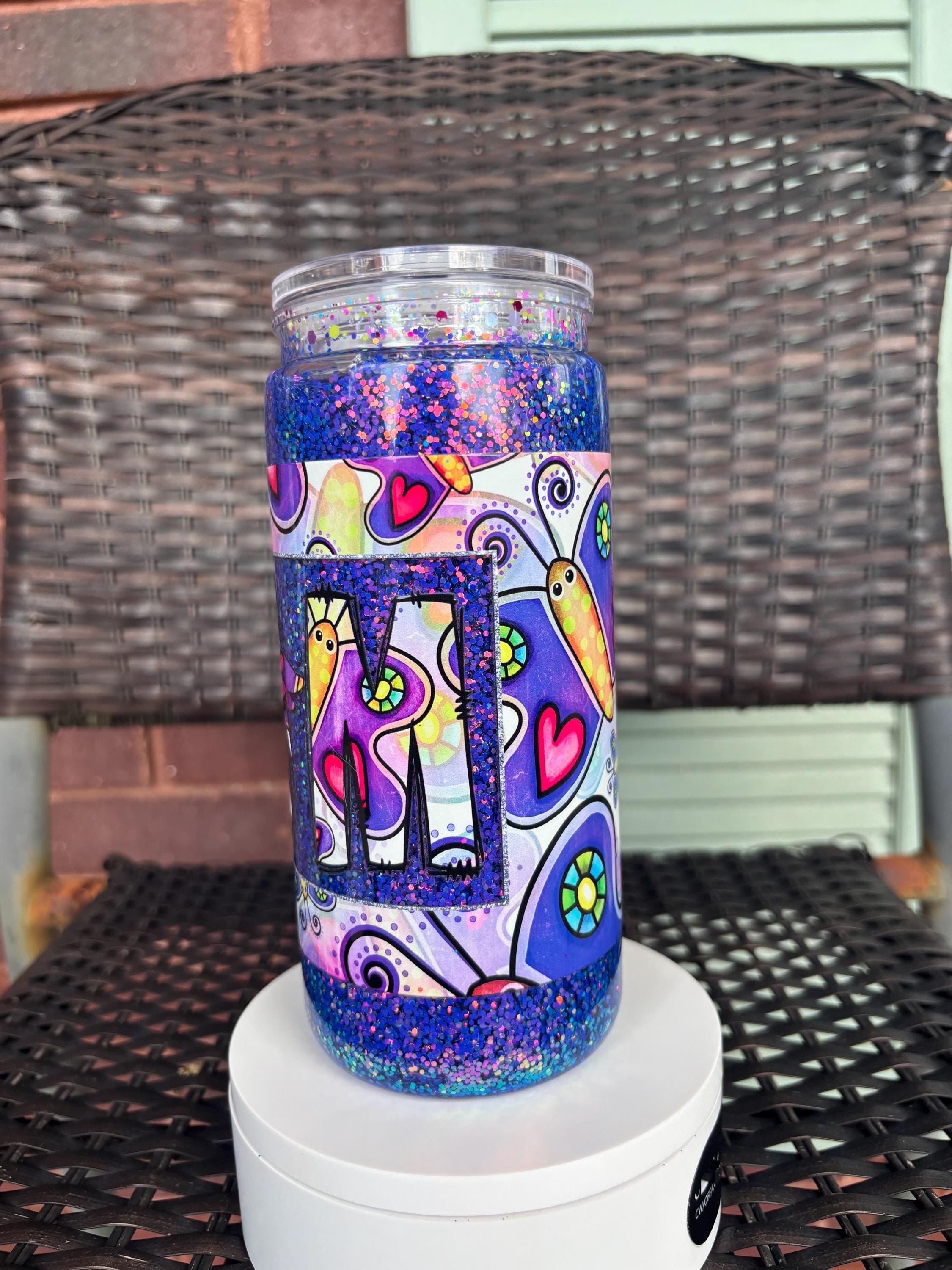 Butterfly Mom Snow Globe Tumbler | 20oz Handmade Boho Mom Cup