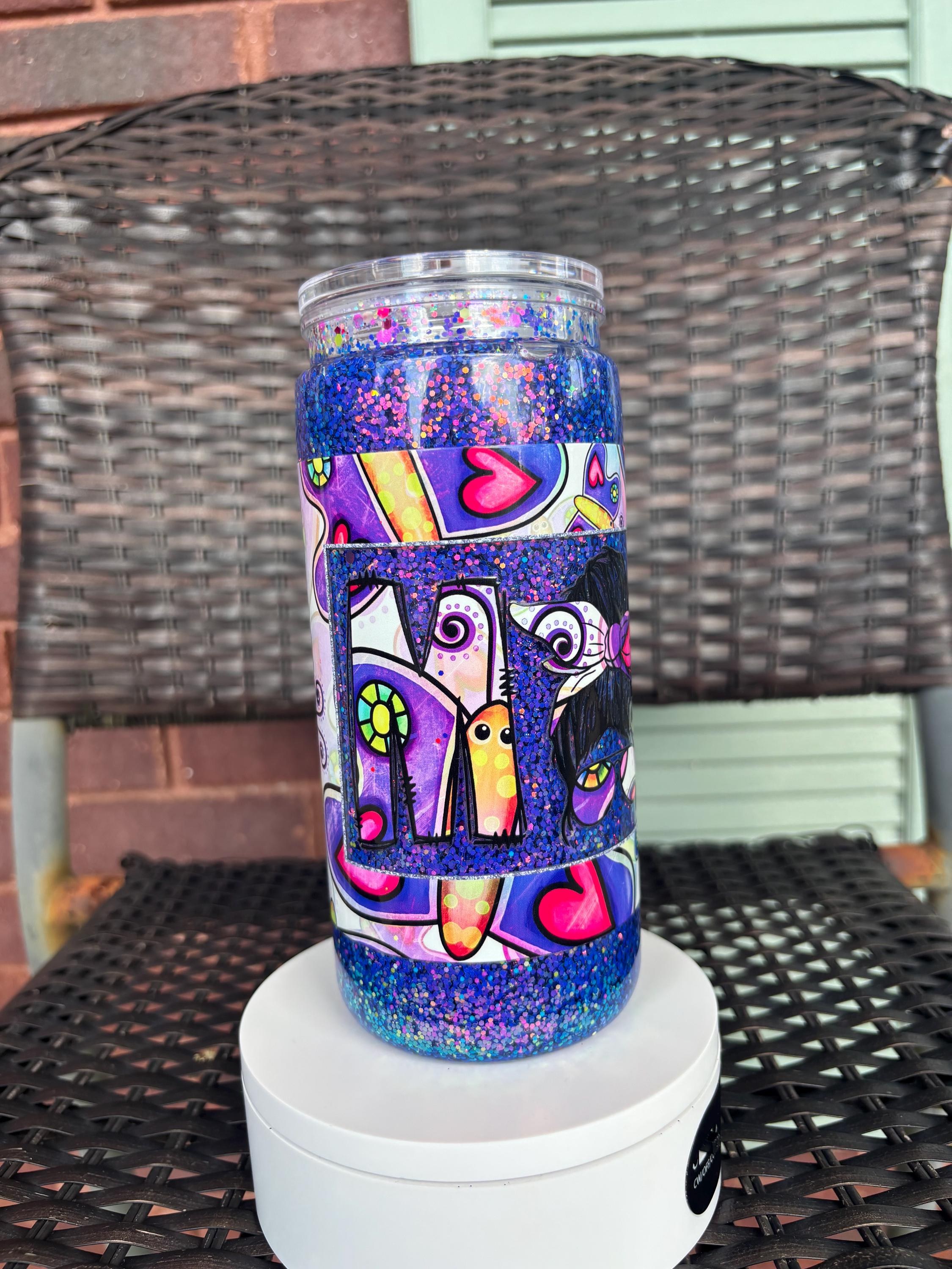 Butterfly Mom Snow Globe Tumbler | 20oz Handmade Boho Mom Cup
