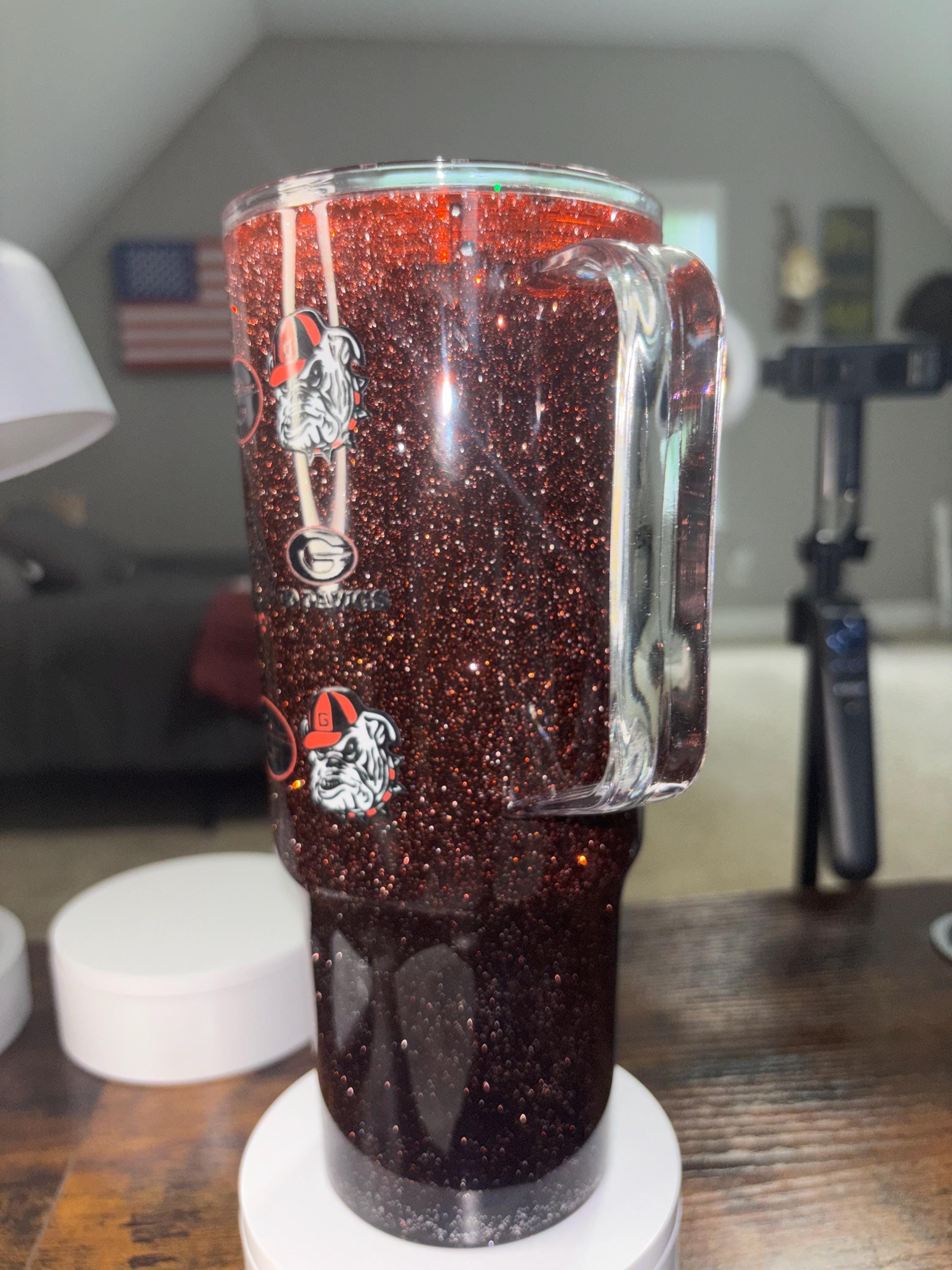 Georgia Bulldogs Dreamscape Snow Globe Tumbler | 40oz Handmade Acrylic Football Fan Cup