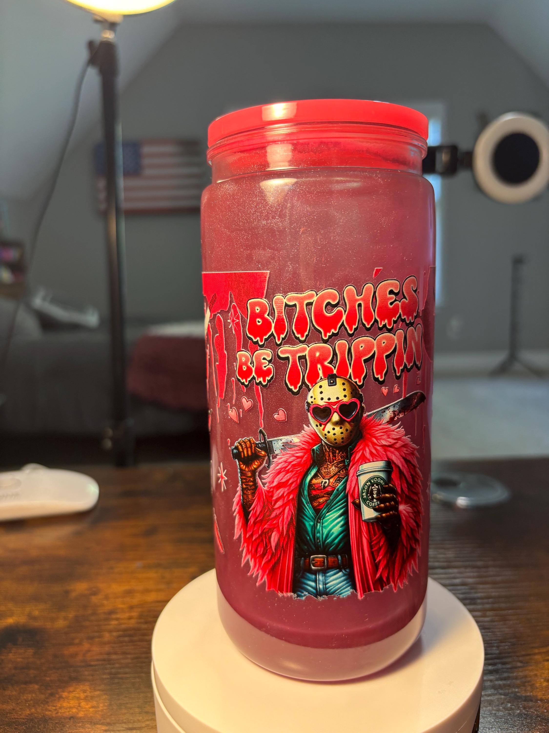 Bitches Be Trippin Cateye Snow Globe Tumbler | 20oz Handmade Funny Sassy Cup