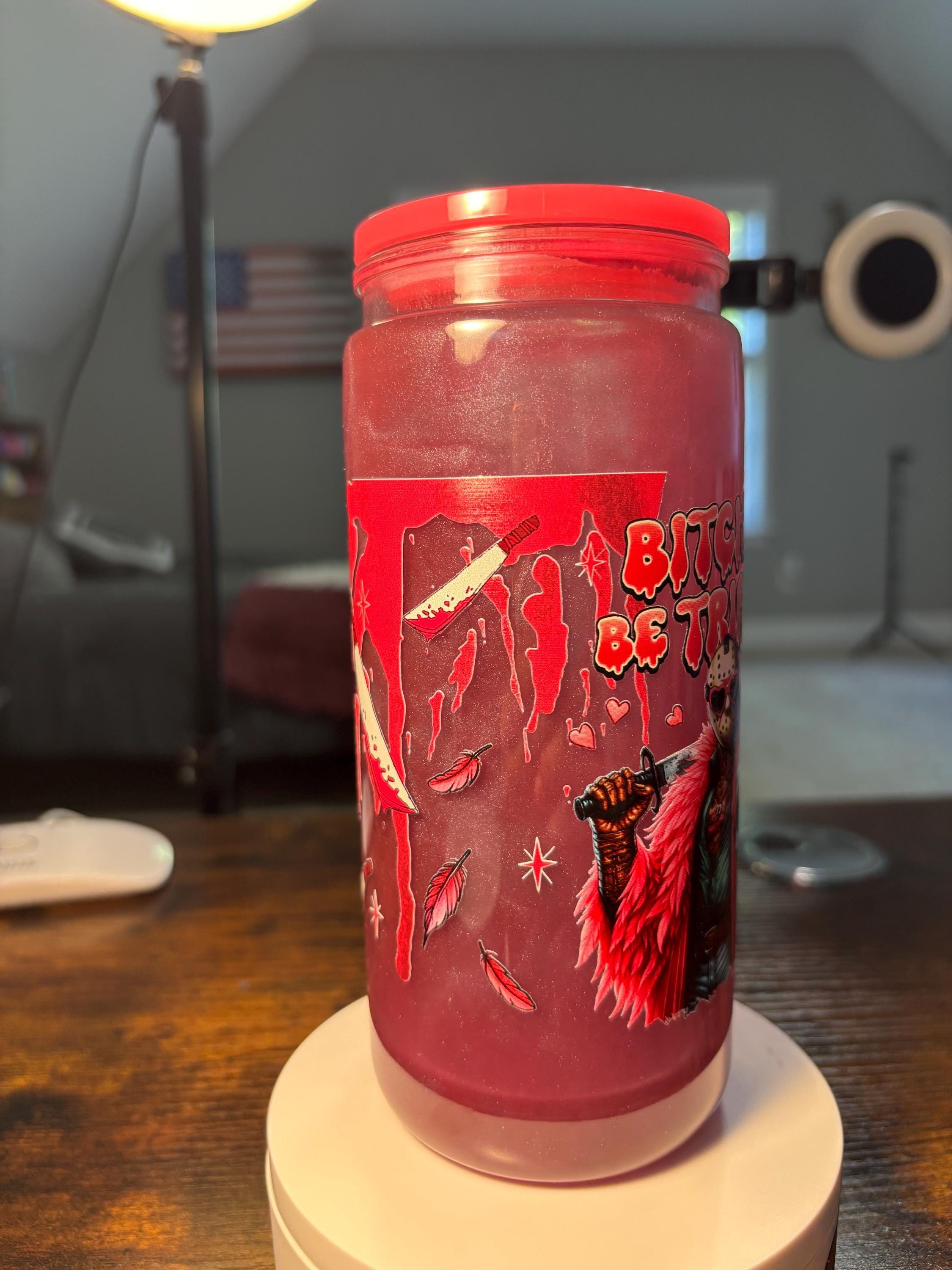 Bitches Be Trippin Cateye Snow Globe Tumbler | 20oz Handmade Funny Sassy Cup