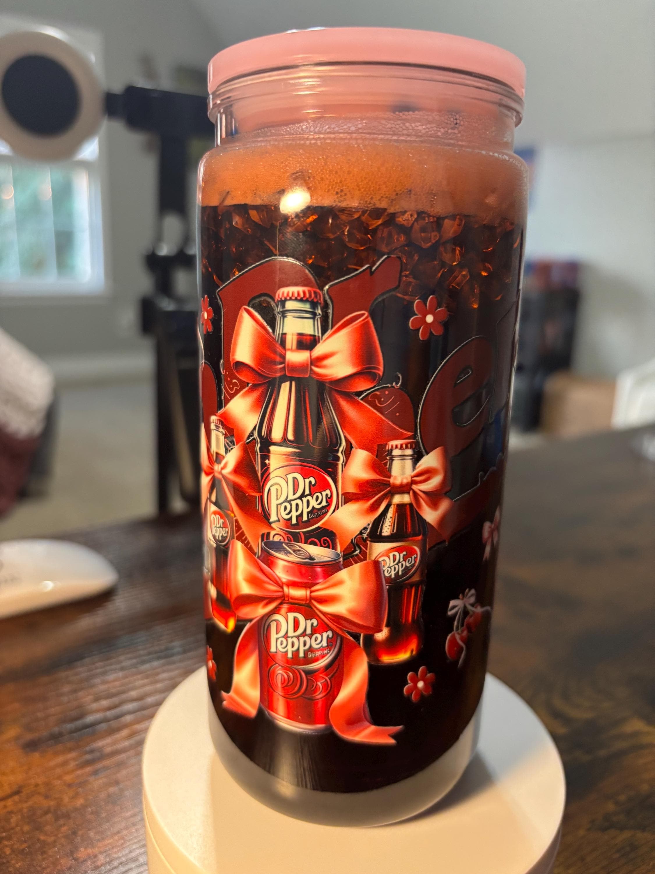 Soda with Ice Snow Globe Tumbler | 20oz Handmade Cola Lover Cup | Fun Drink Gift