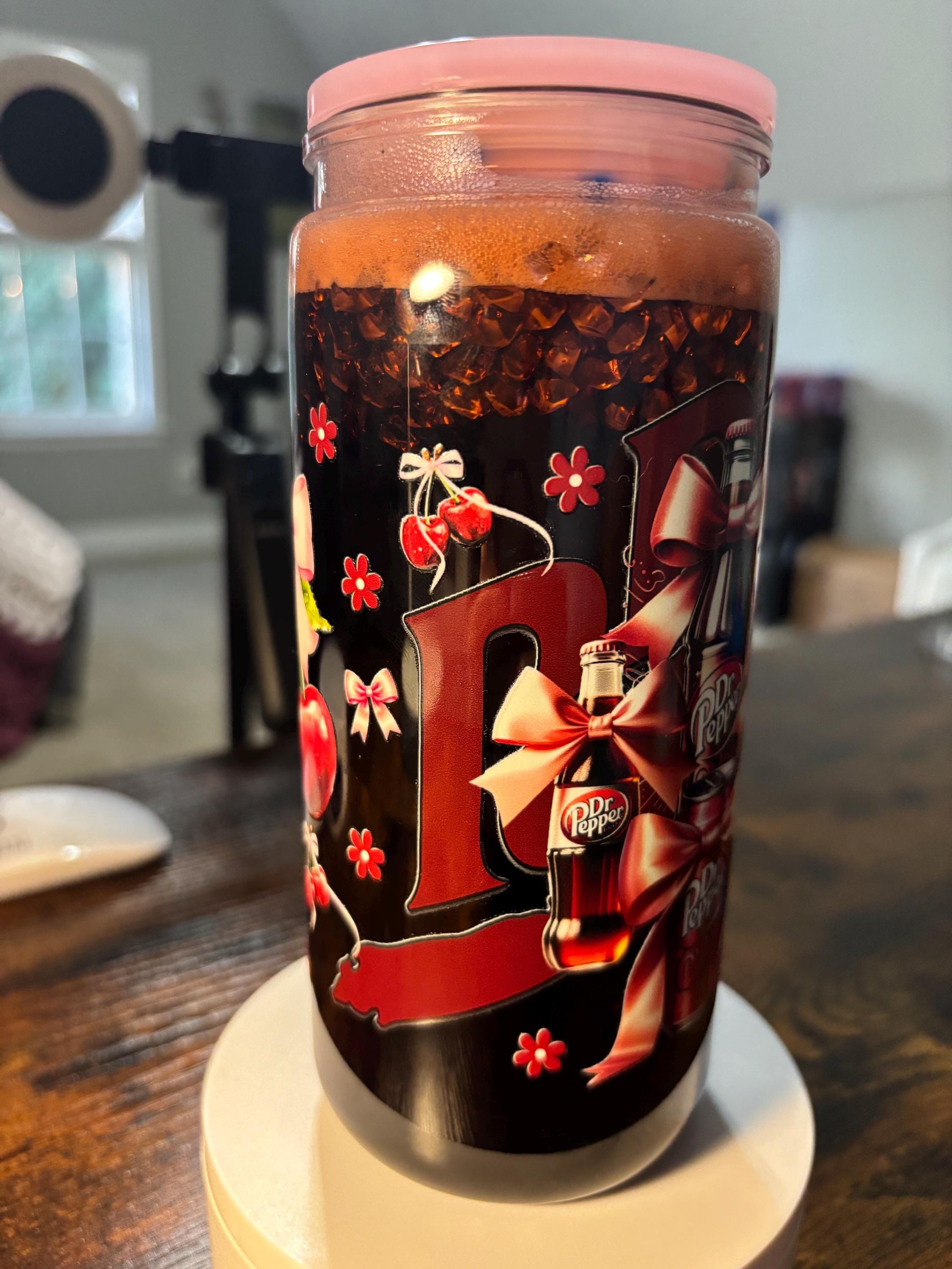 Soda with Ice Snow Globe Tumbler | 20oz Handmade Cola Lover Cup | Fun Drink Gift