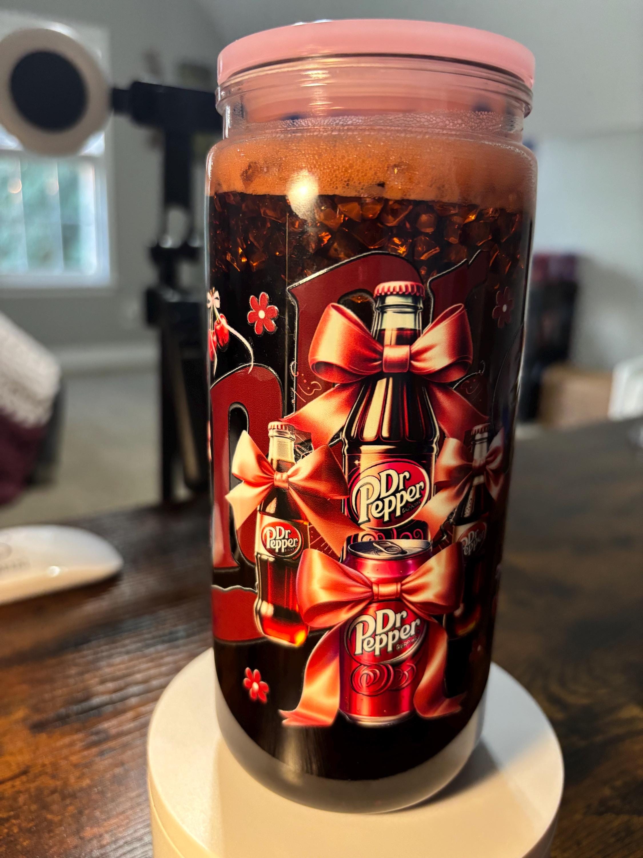 Soda with Ice Snow Globe Tumbler | 20oz Handmade Cola Lover Cup | Fun Drink Gift