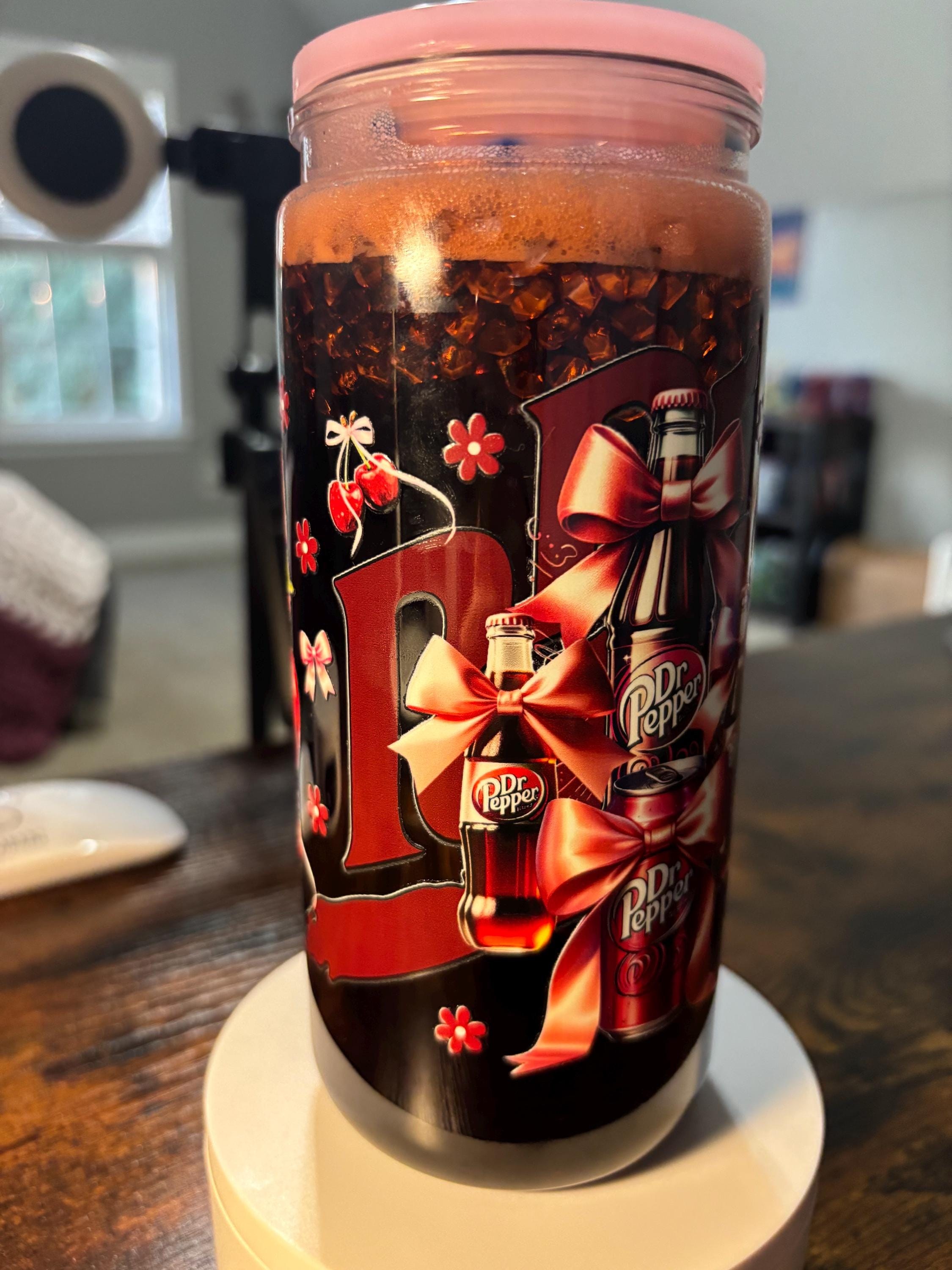 Soda with Ice Snow Globe Tumbler | 20oz Handmade Cola Lover Cup | Fun Drink Gift