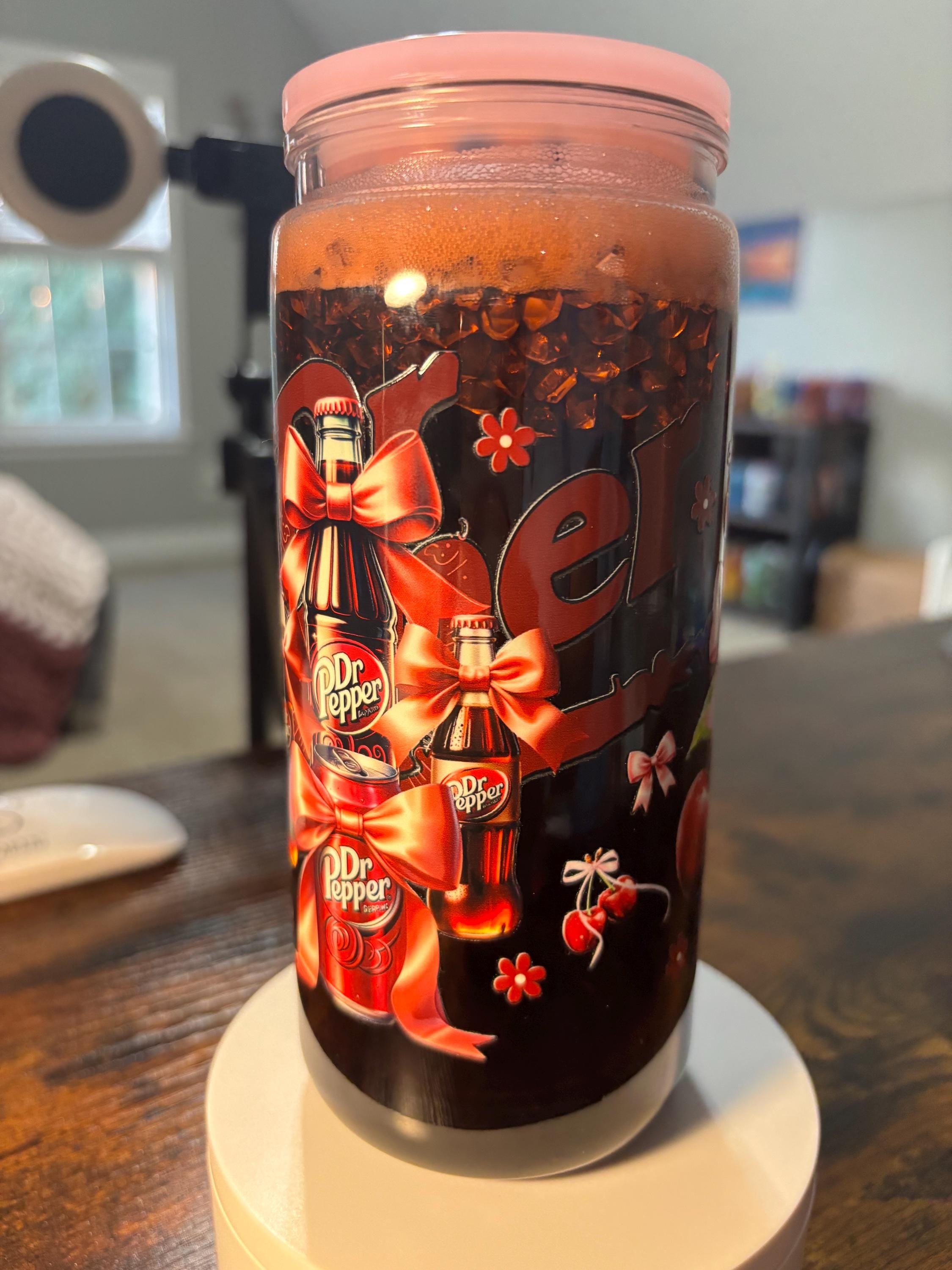 Soda with Ice Snow Globe Tumbler | 20oz Handmade Cola Lover Cup | Fun Drink Gift