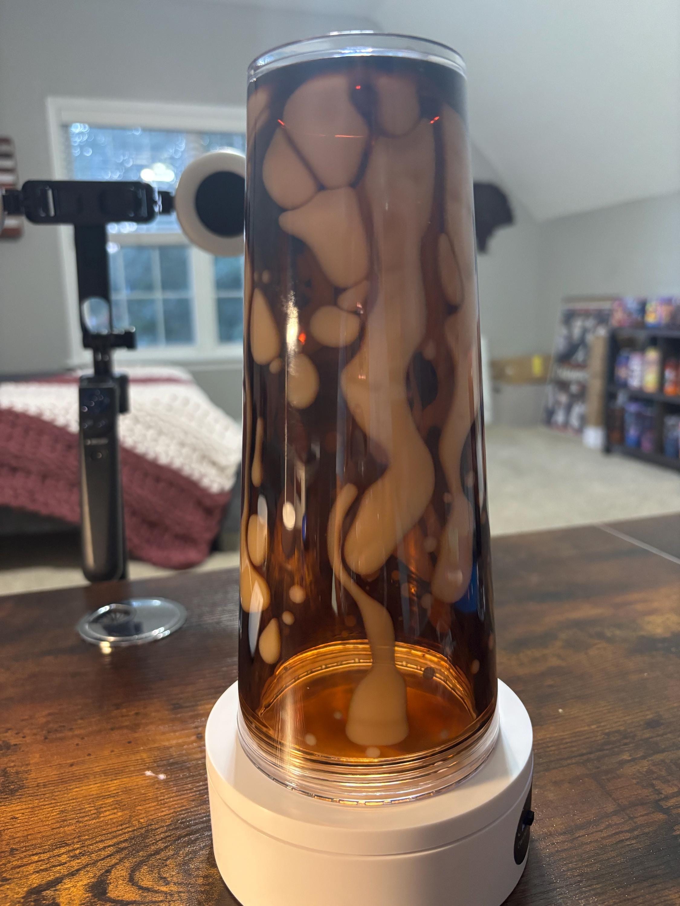 Iced Coffee Cow Addict Snow Globe Tumbler | 24oz Lava Handmade Coffee Lover Cup
