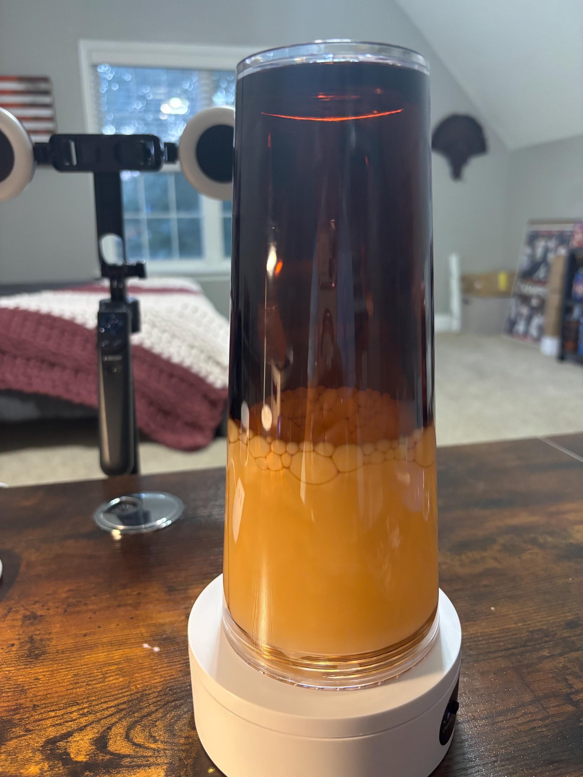 Iced Coffee Cow Addict Snow Globe Tumbler | 24oz Lava Handmade Coffee Lover Cup