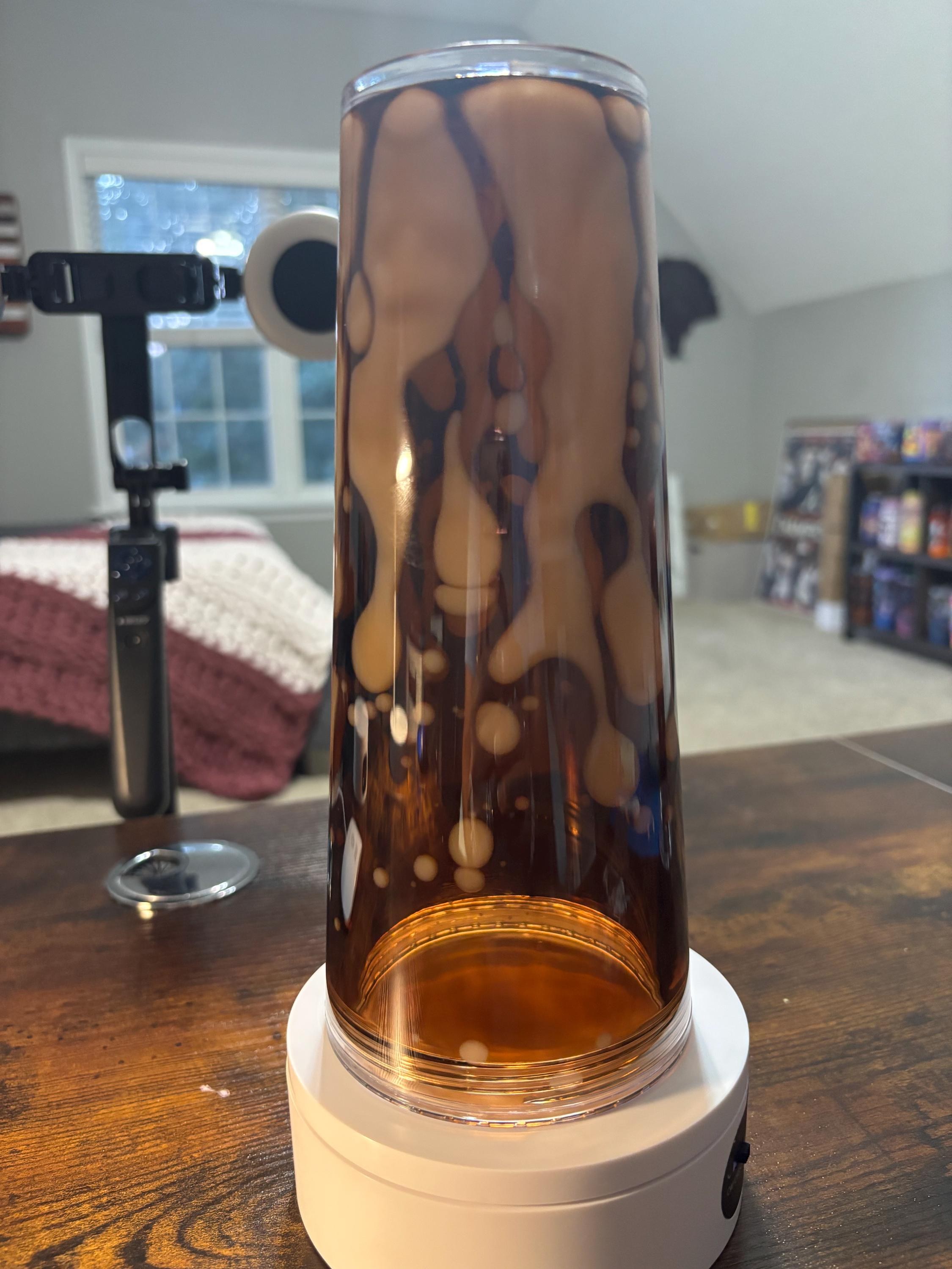 Iced Coffee Cow Addict Snow Globe Tumbler | 24oz Lava Handmade Coffee Lover Cup