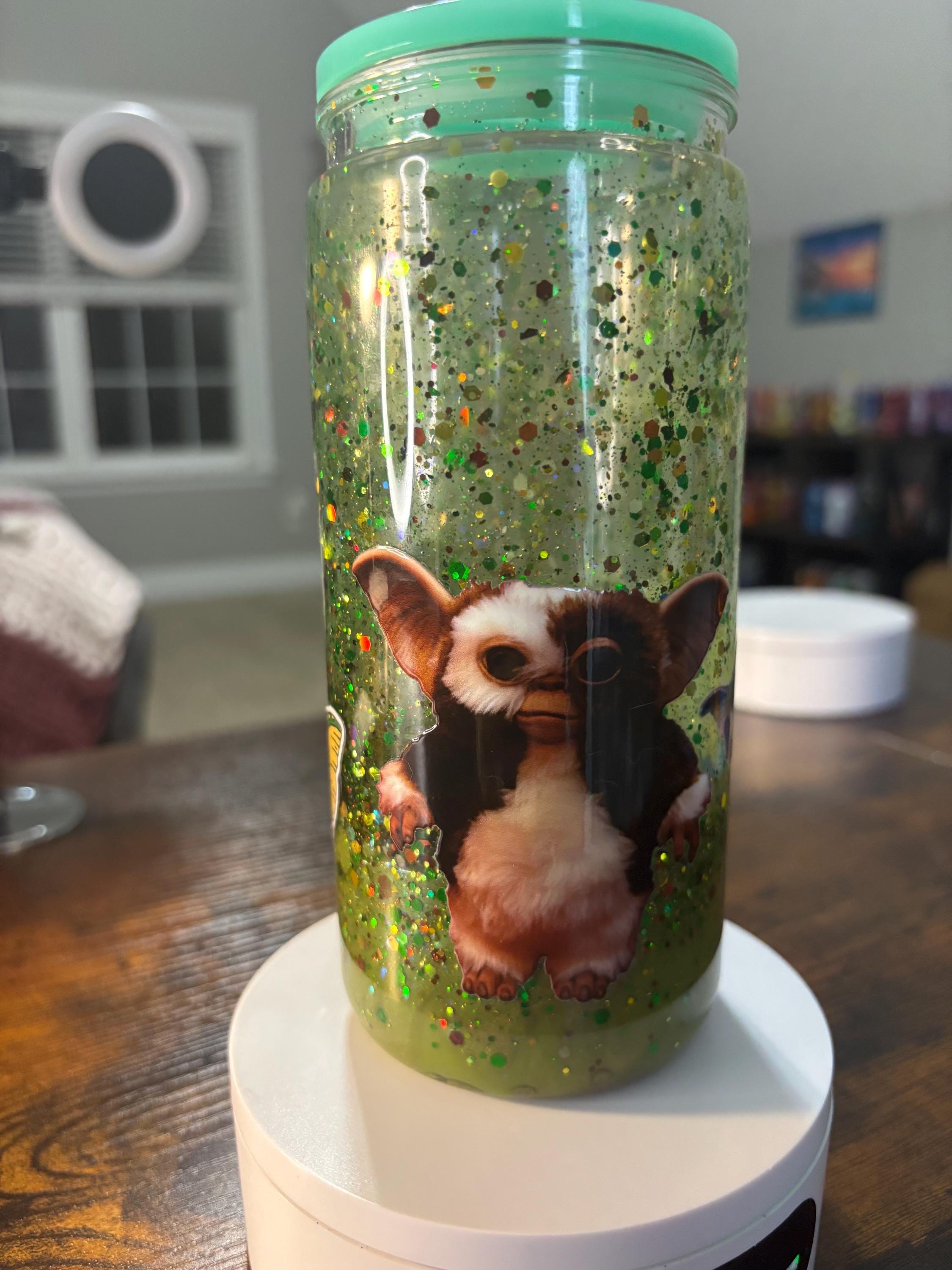 Gremlins Snow Globe Tumbler | 20oz Lava Handmade Movie Fan Cup | Horror Comedy Gift
