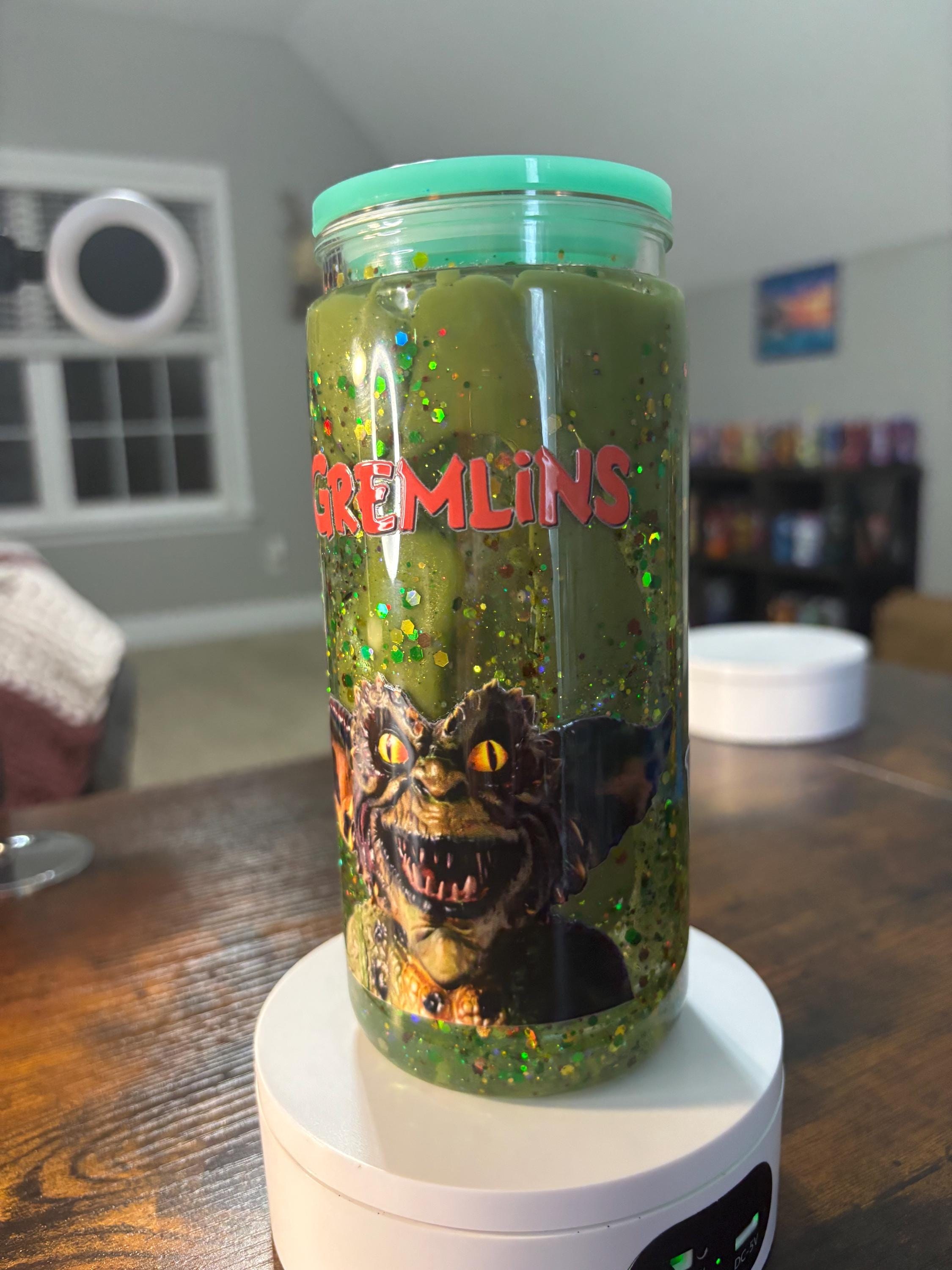Gremlins Snow Globe Tumbler | 20oz Lava Handmade Movie Fan Cup | Horror Comedy Gift