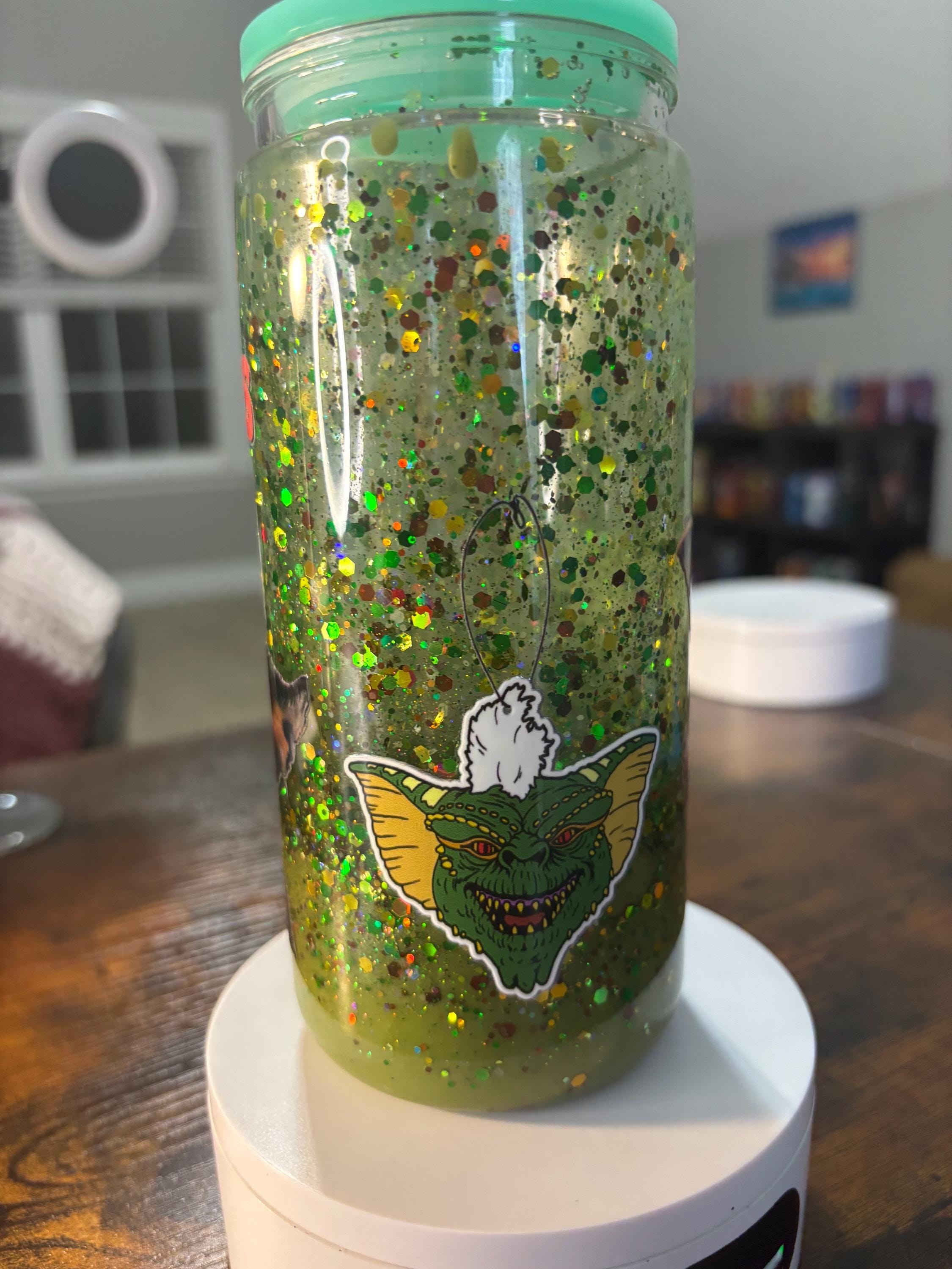 Gremlins Snow Globe Tumbler | 20oz Lava Handmade Movie Fan Cup | Horror Comedy Gift