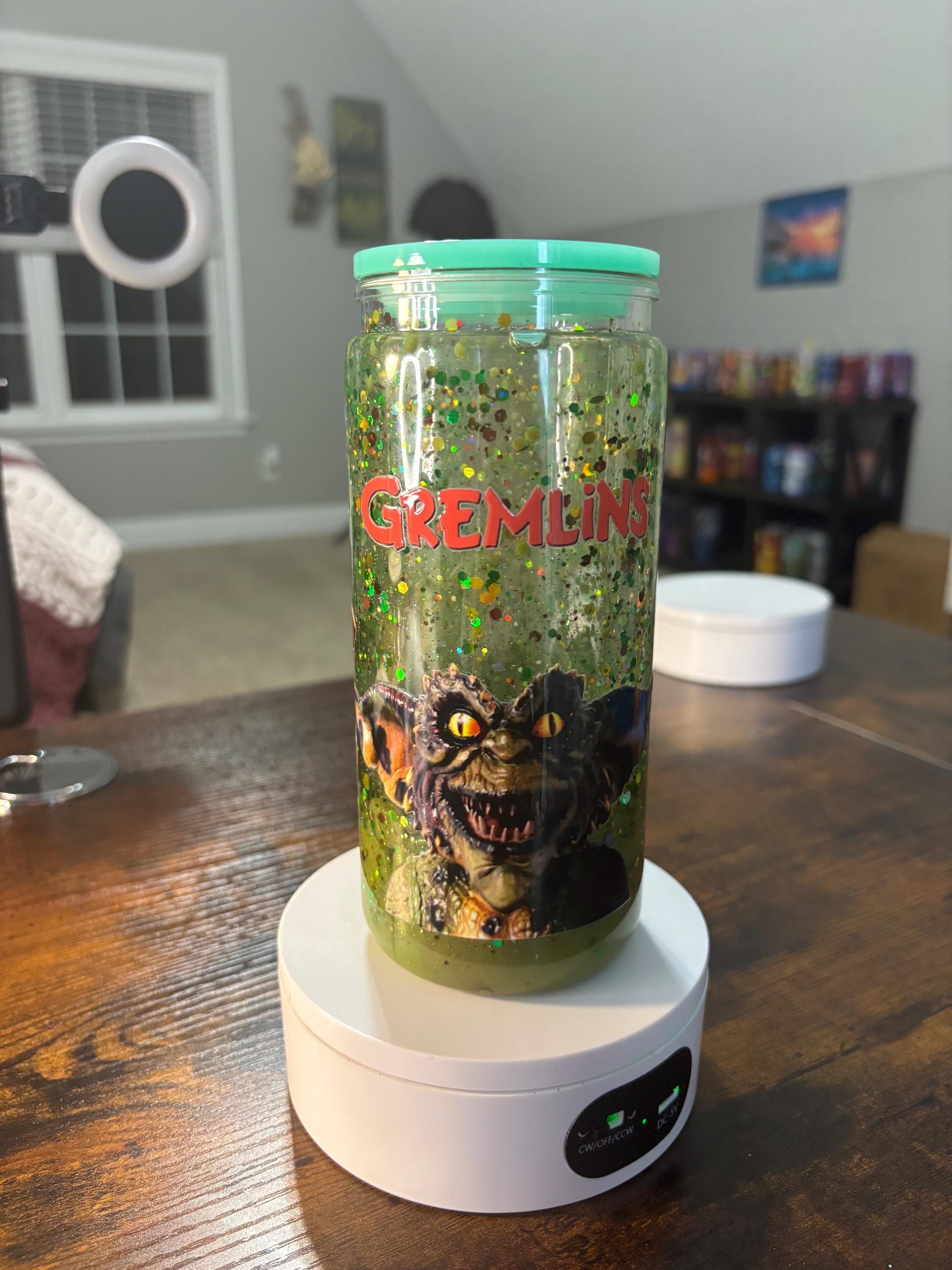 Gremlins Snow Globe Tumbler | 20oz Lava Handmade Movie Fan Cup | Horror Comedy Gift