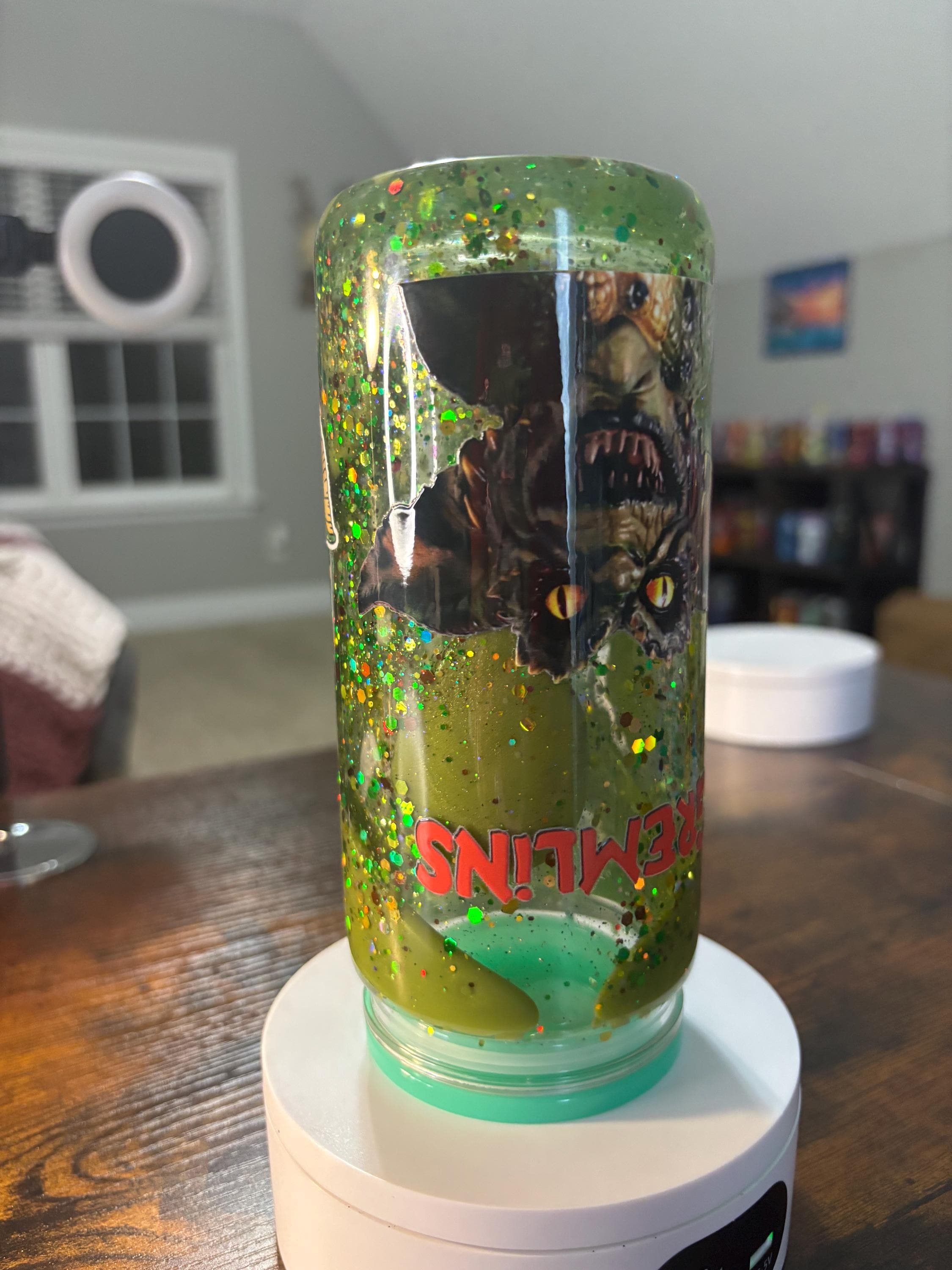 Gremlins Snow Globe Tumbler | 20oz Lava Handmade Movie Fan Cup | Horror Comedy Gift