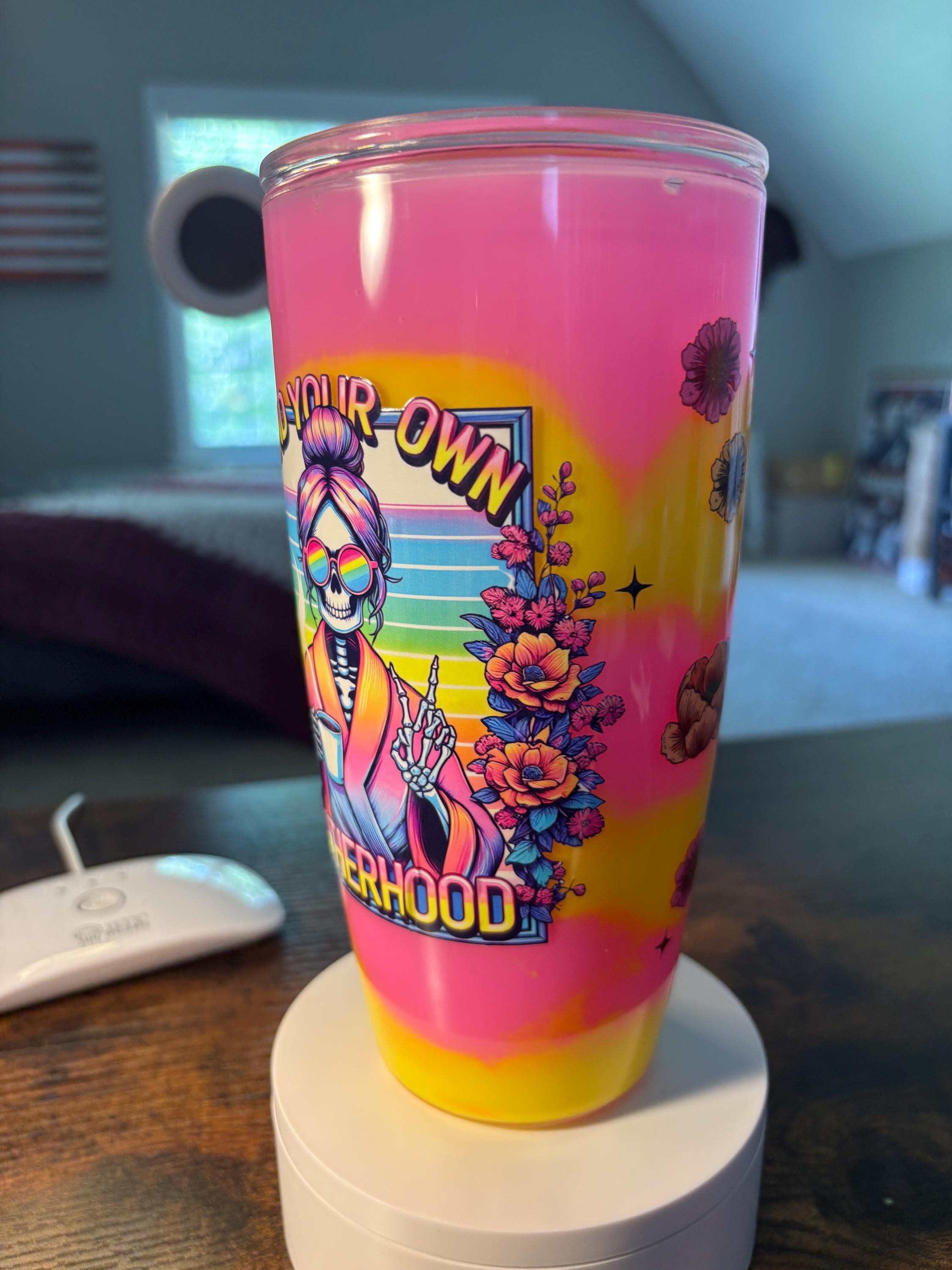 Skeleton Motherhood Snow Globe Tumbler | 24oz Fat Milkshake Cup